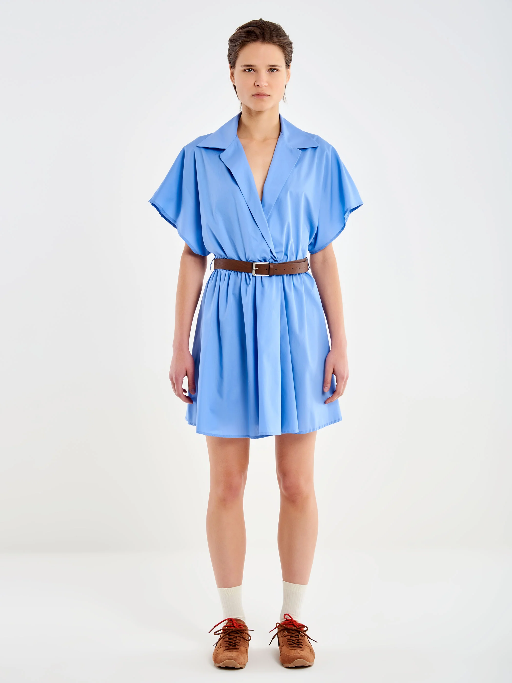 Abito Corto a Camicia con Cintura - Image 2