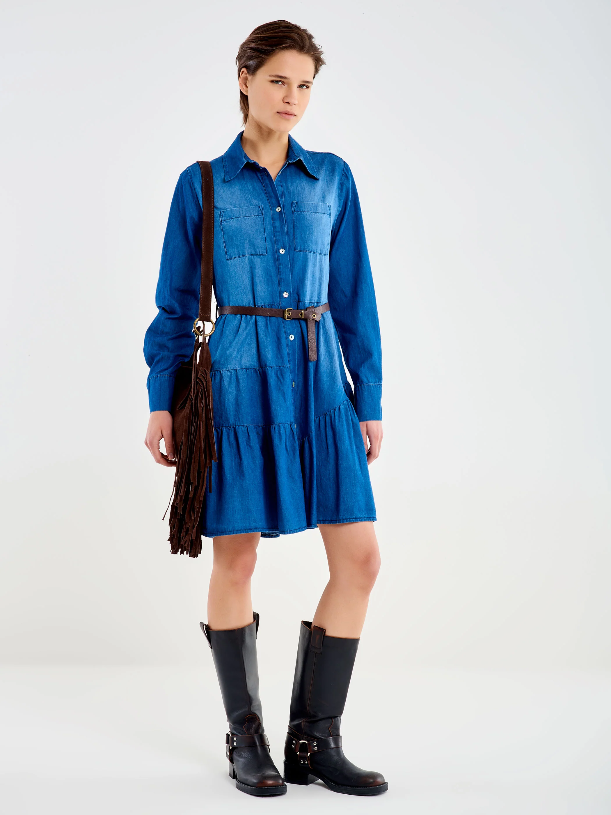 Abito Corto in Chambray