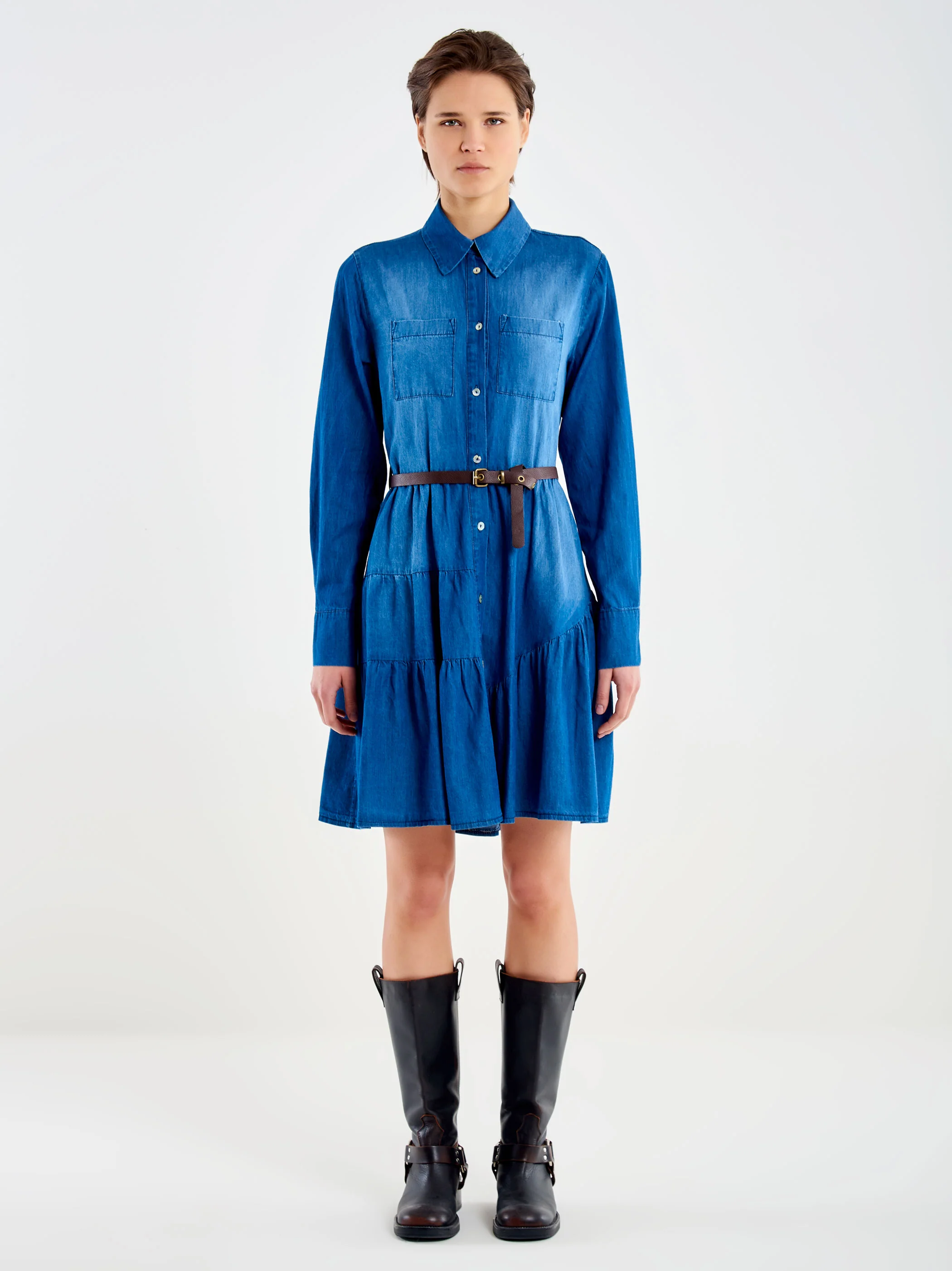 Abito Corto in Chambray - Image 2