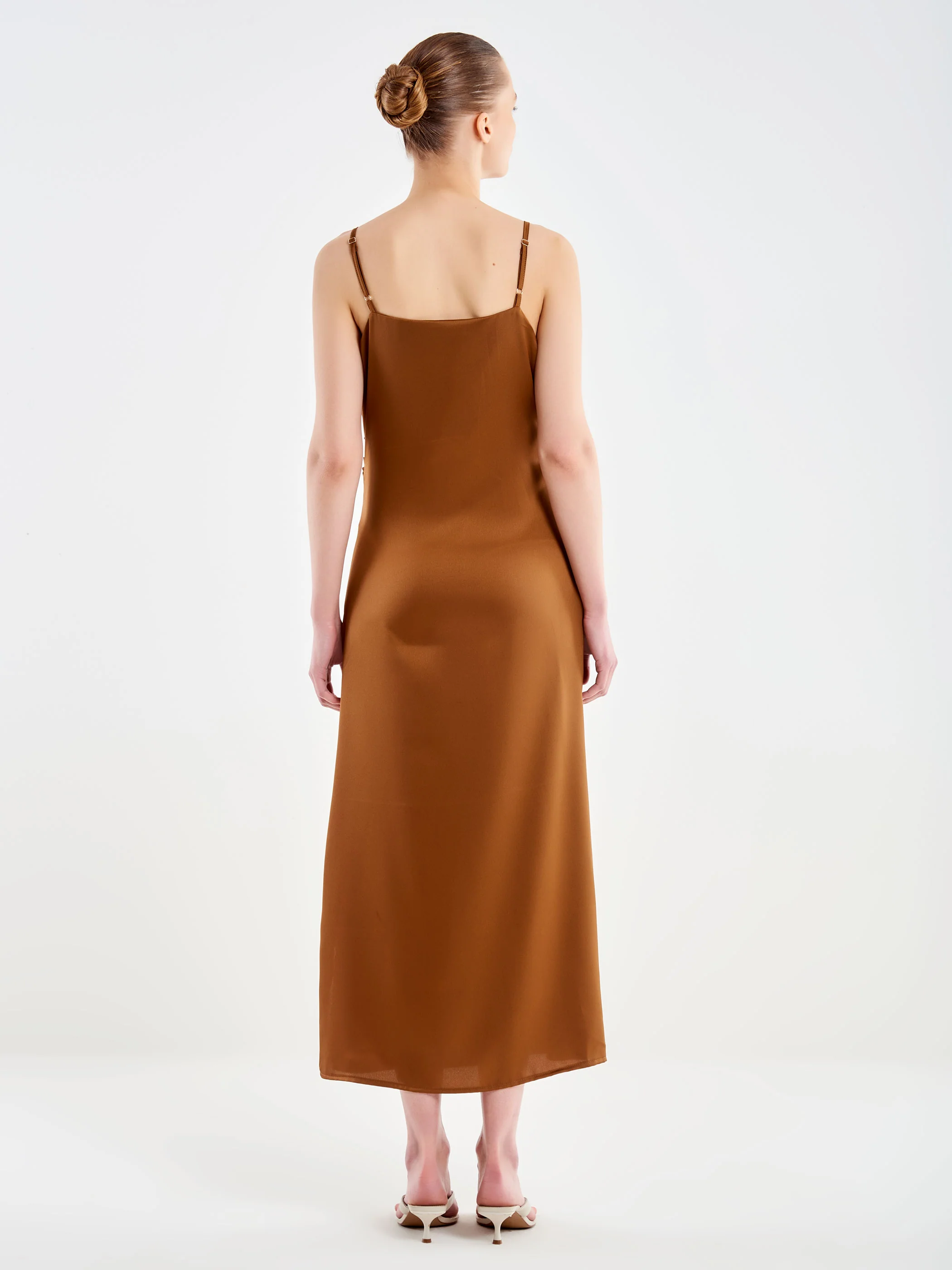 Abito Satin con Arriccio Laterale - Image 3