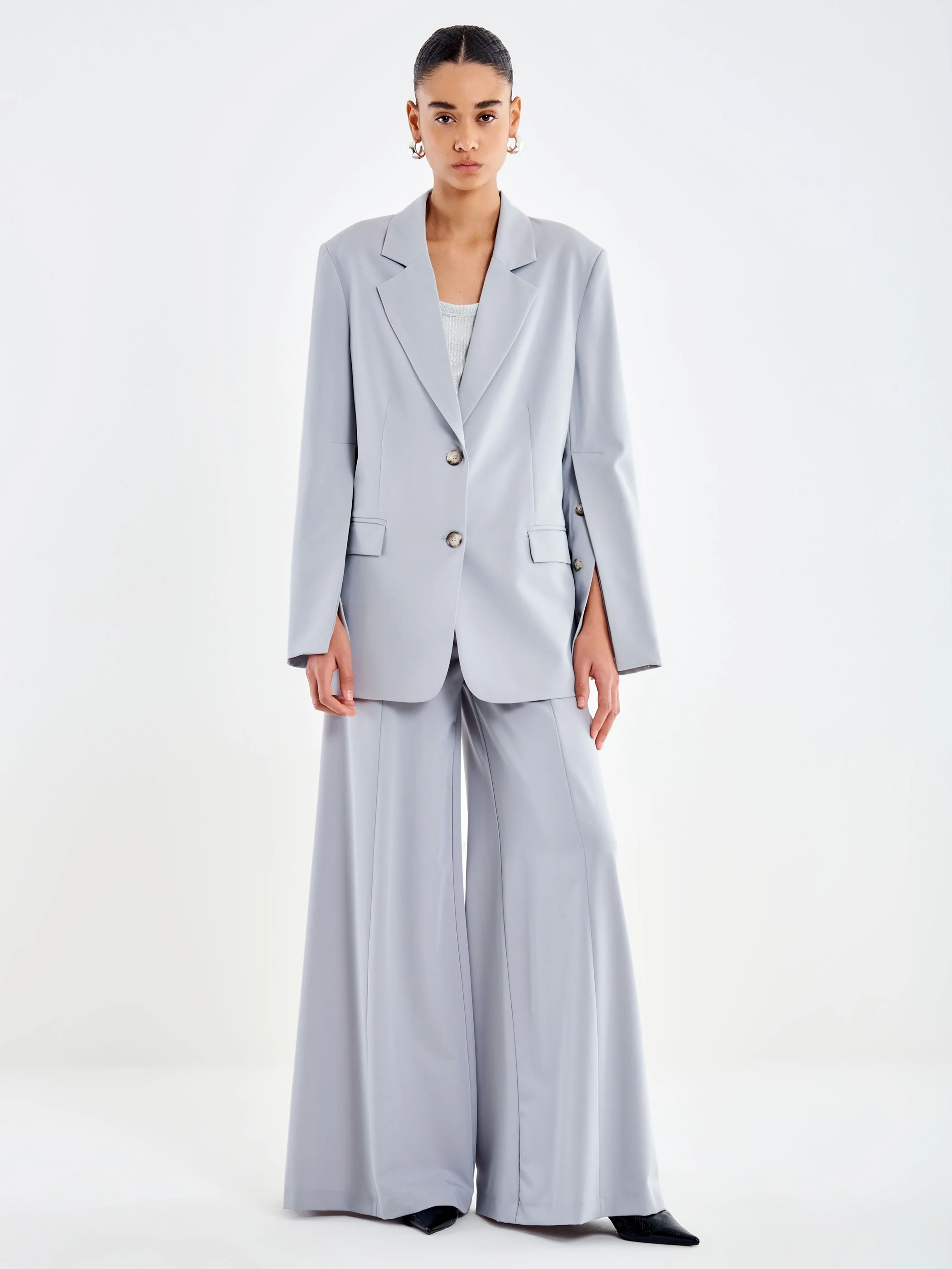 Blazer con Spacchi sulle Maniche