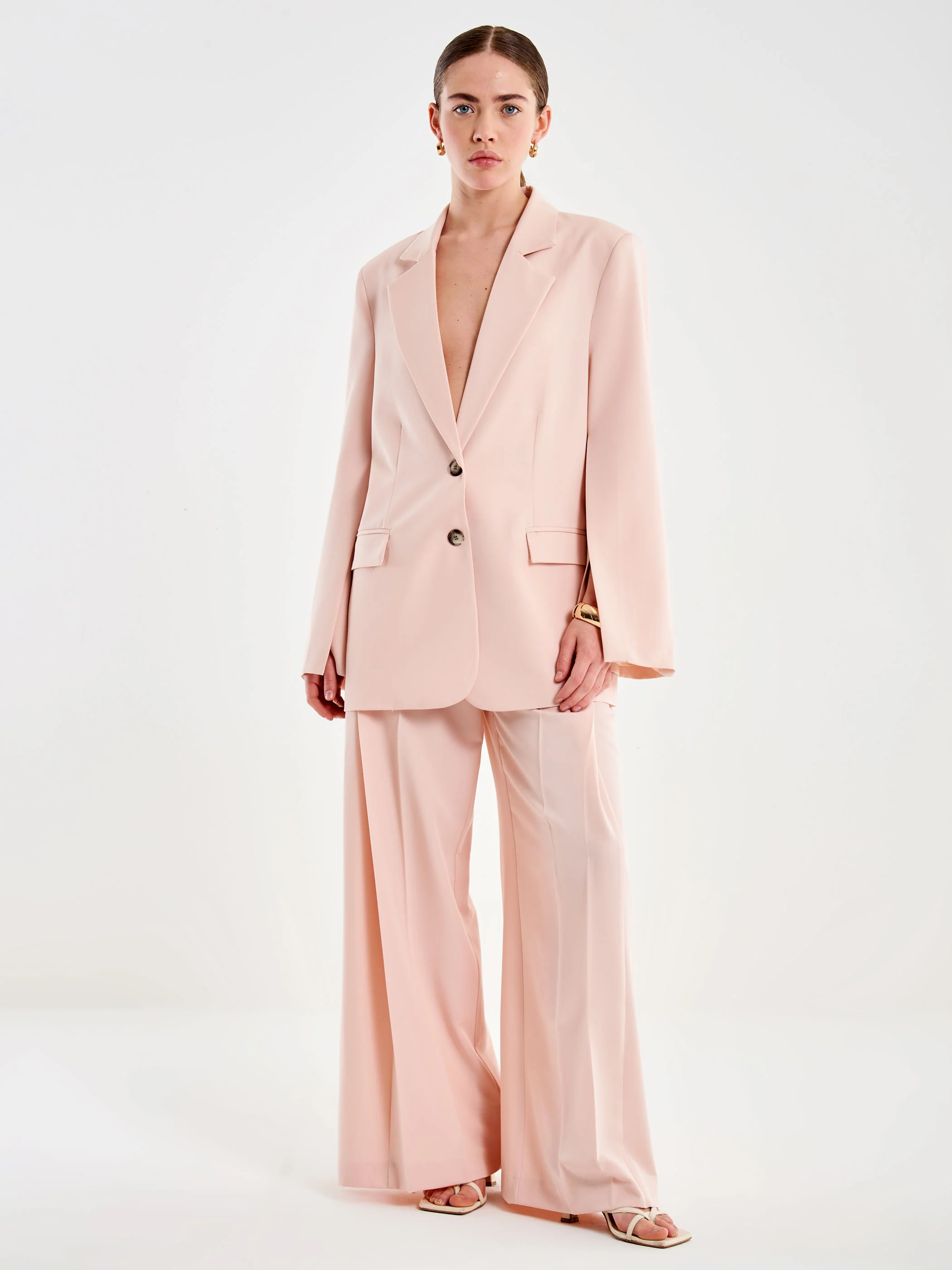 Blazer con Spacchi sulle Maniche Rosa