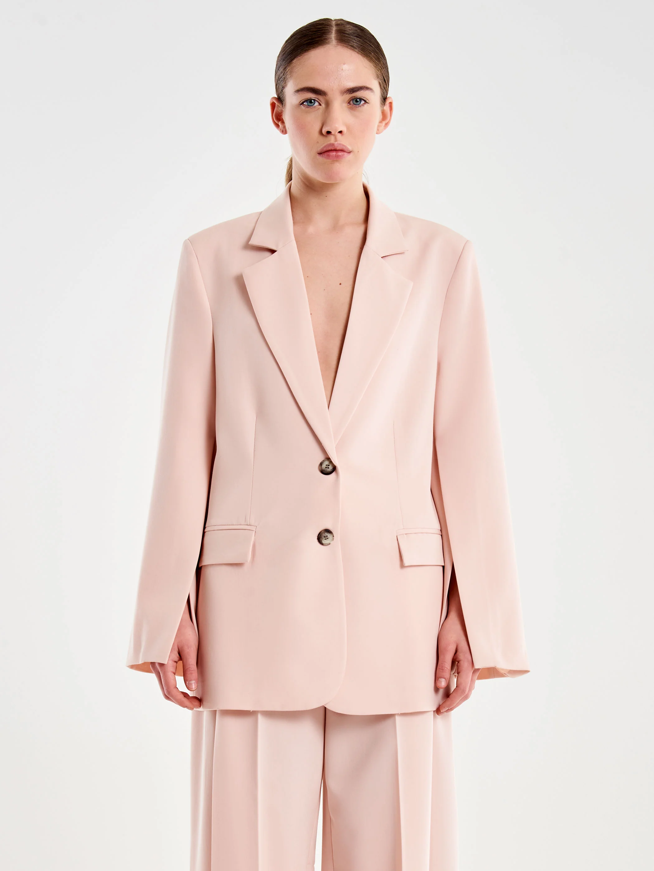 Blazer con Spacchi sulle Maniche Rosa - Image 2