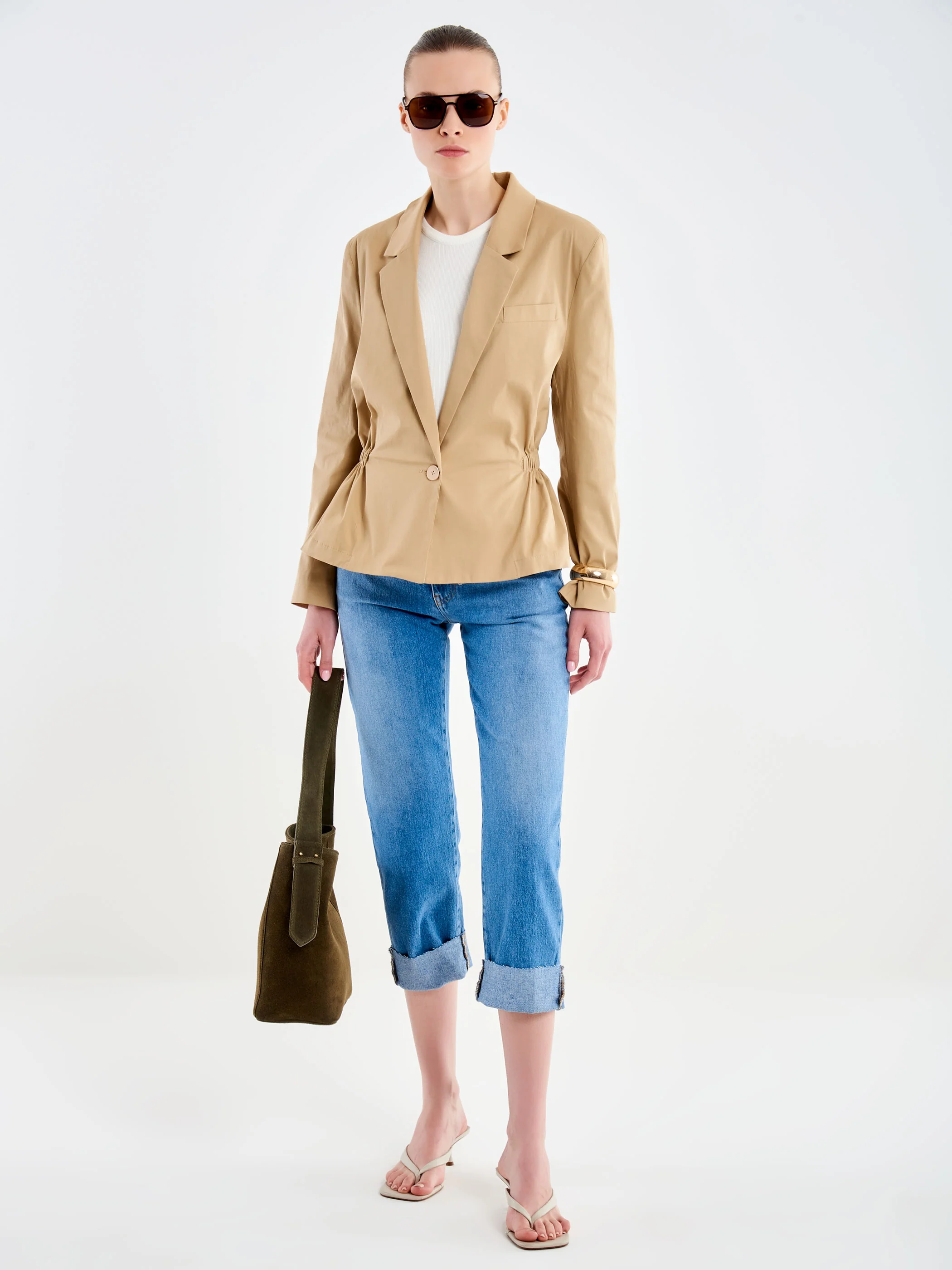 Blazer con Vita Arricciata
