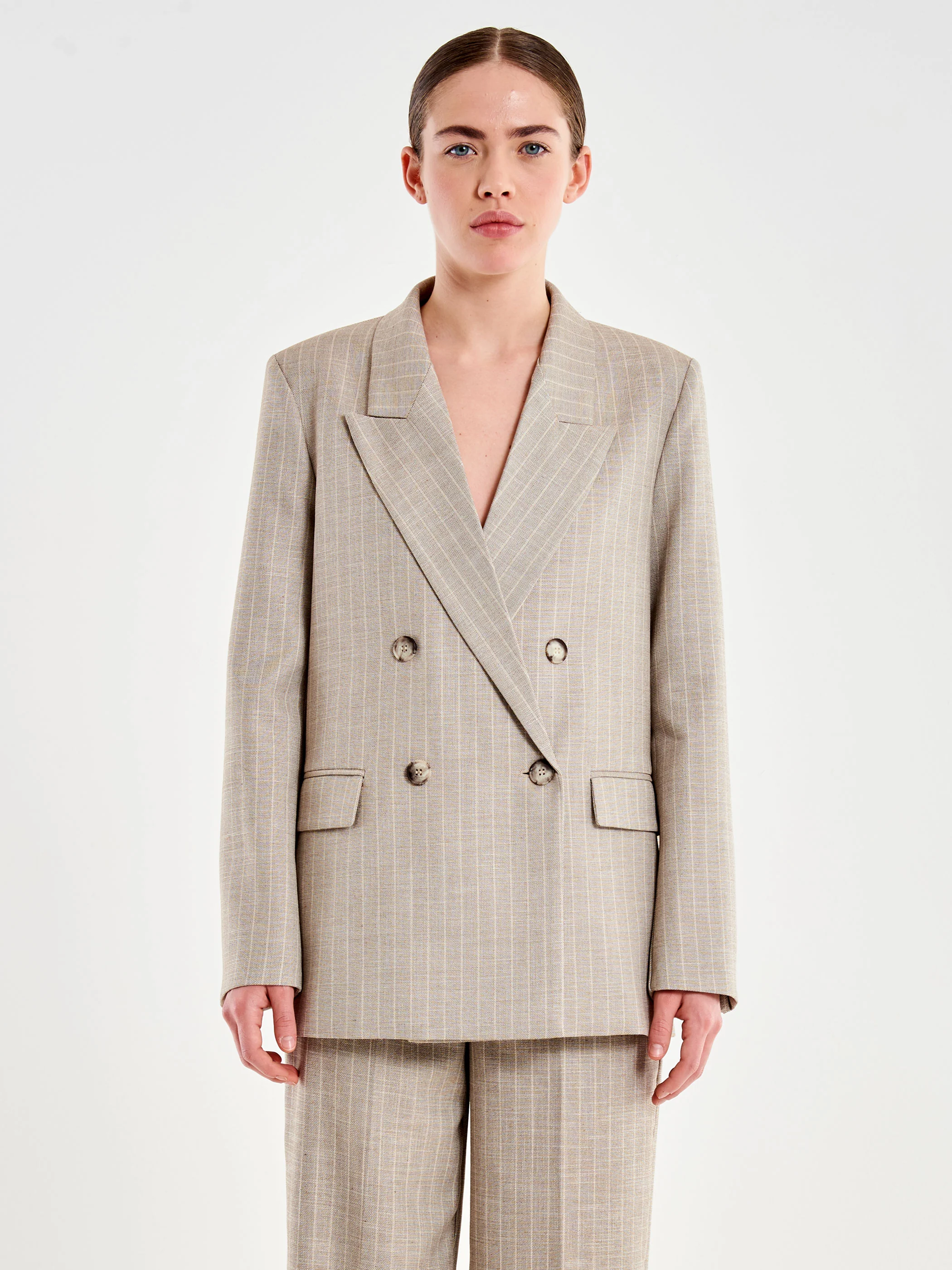 Blazer Doppiopetto Gessato Collo a Lancia - Image 2