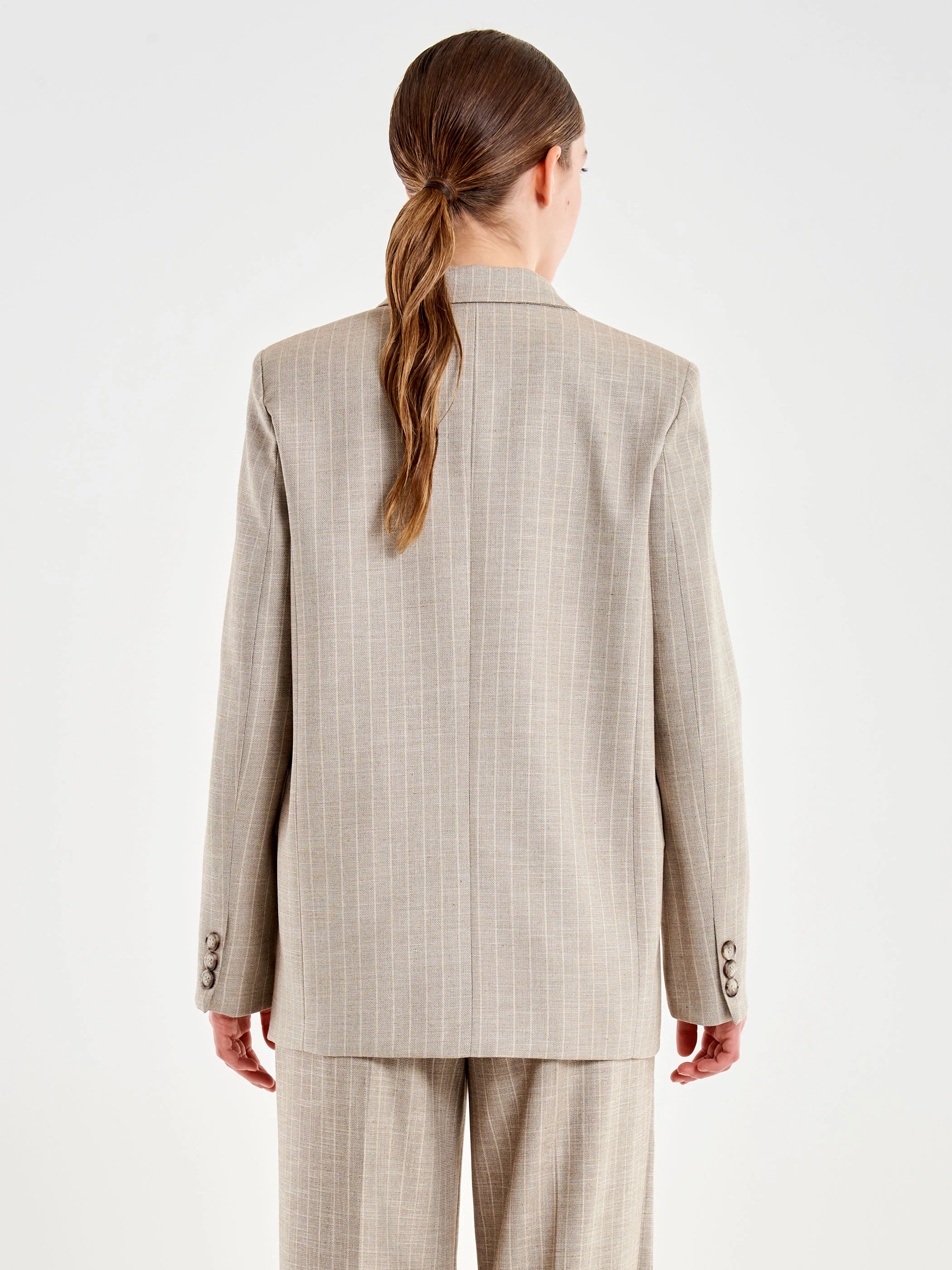 Blazer Doppiopetto Gessato Collo a Lancia - Image 3