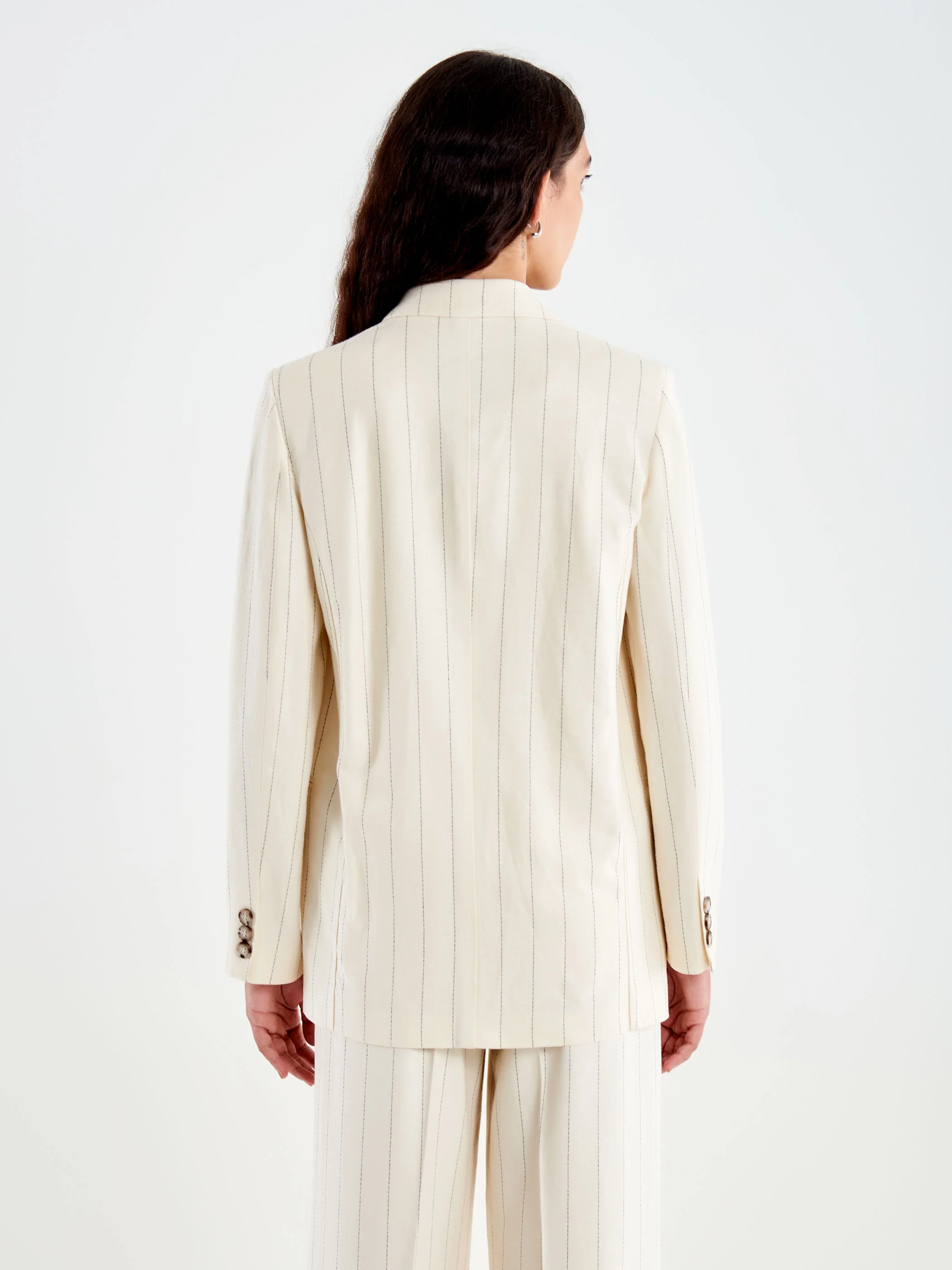 Blazer Doppiopetto Gessato Misto Lino - Image 3