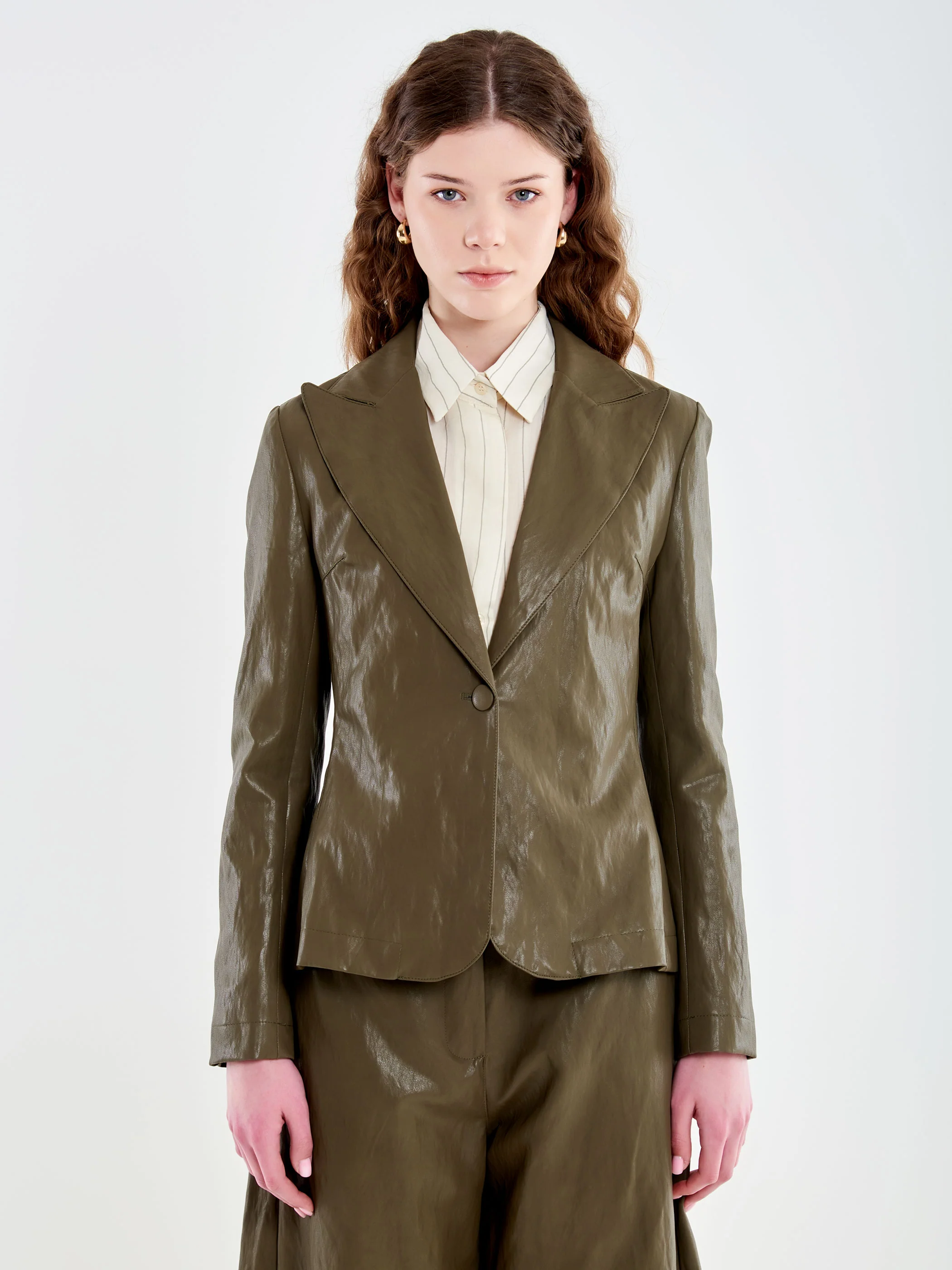 Blazer in Ecopelle Stropicciata - Image 2