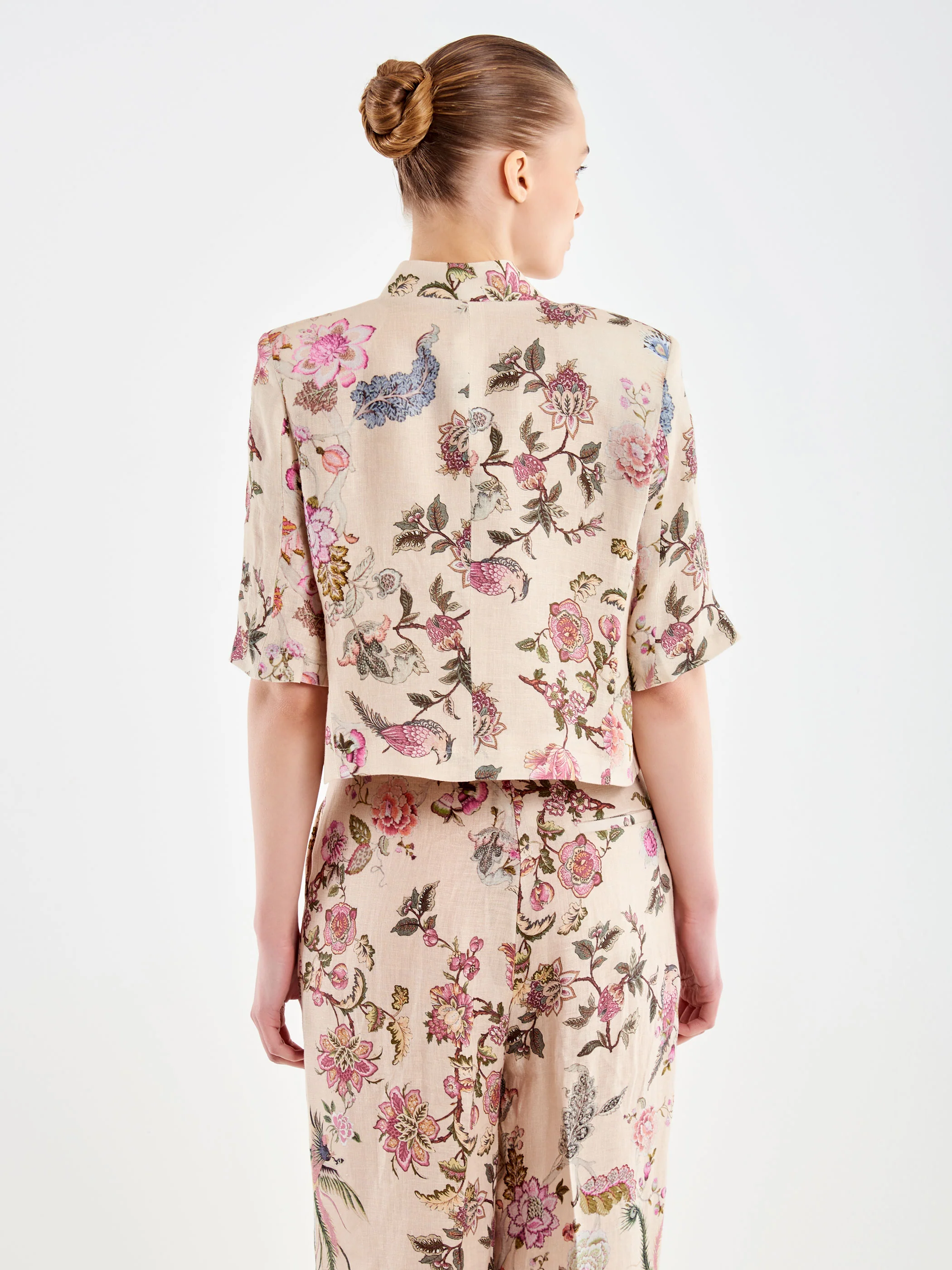 Blazer in Lino Fantasia a Fiori - Image 3