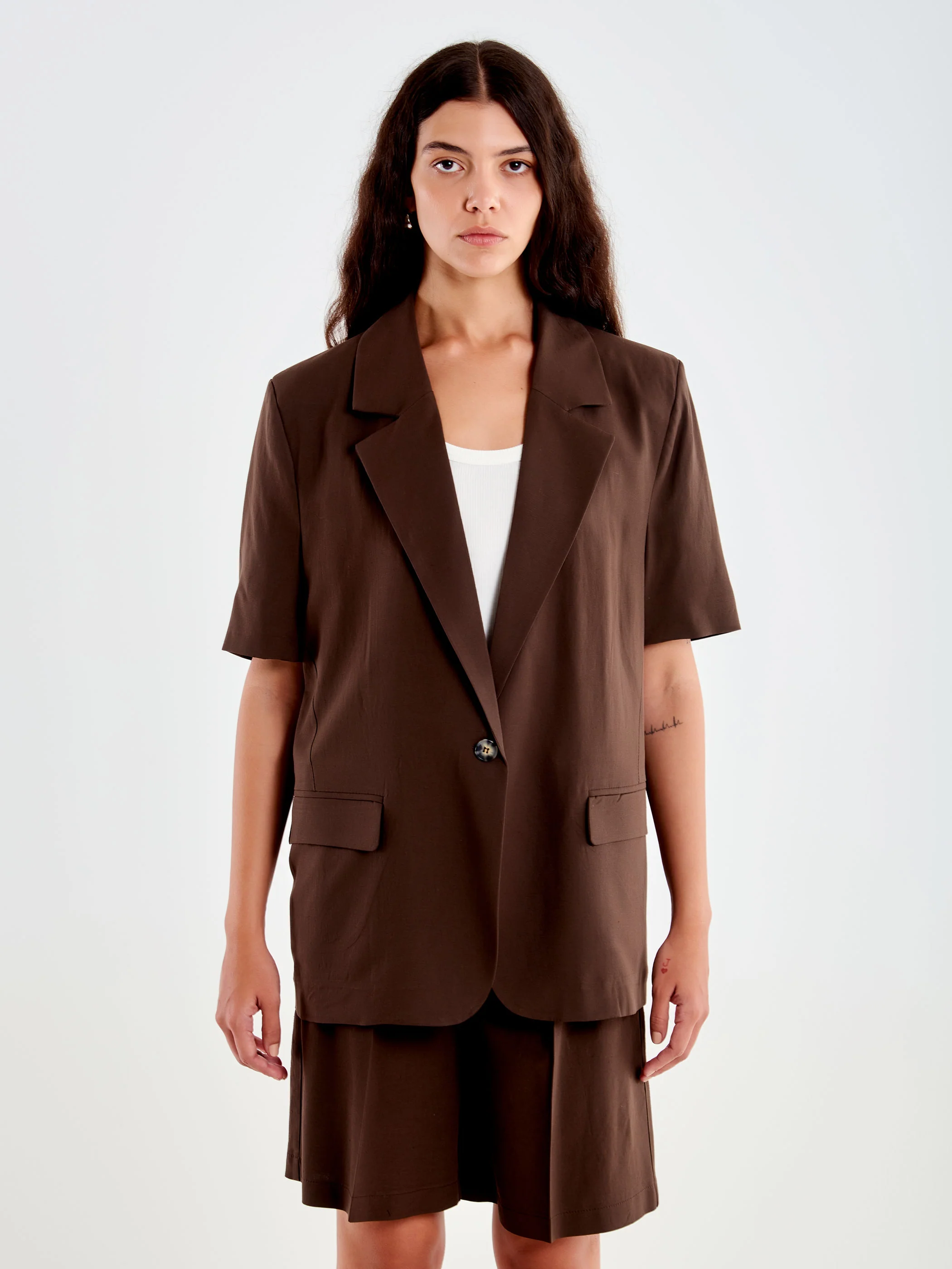 Blazer in Viscosa Lino Mezze Maniche - Image 3