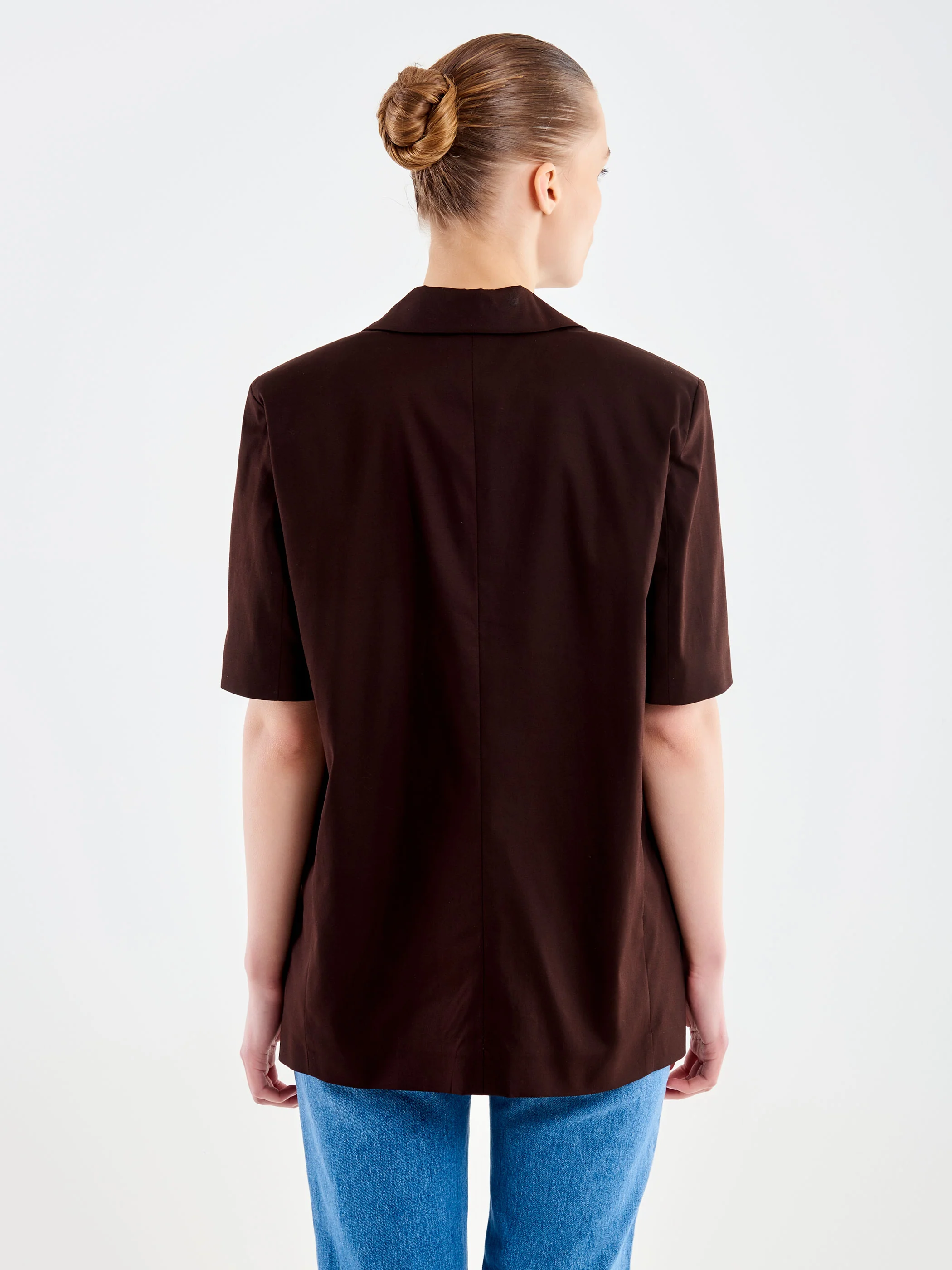 Blazer Maniche Corte in Cotone - Image 3