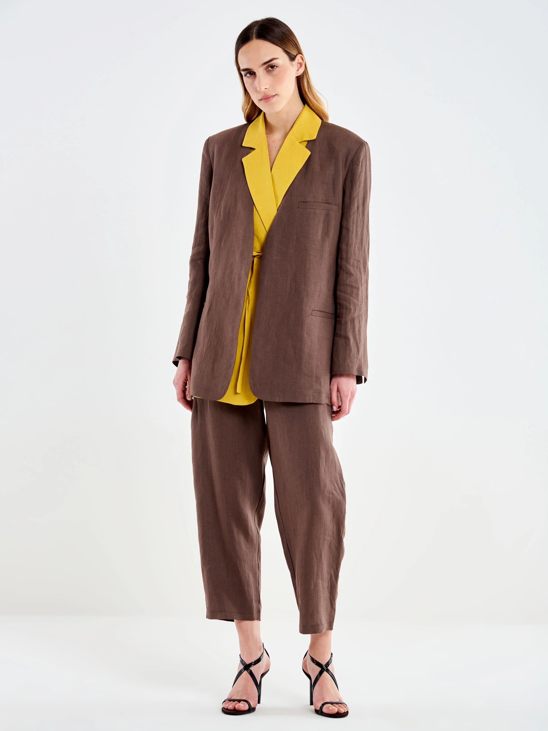 Blazer Senza Revers in Lino