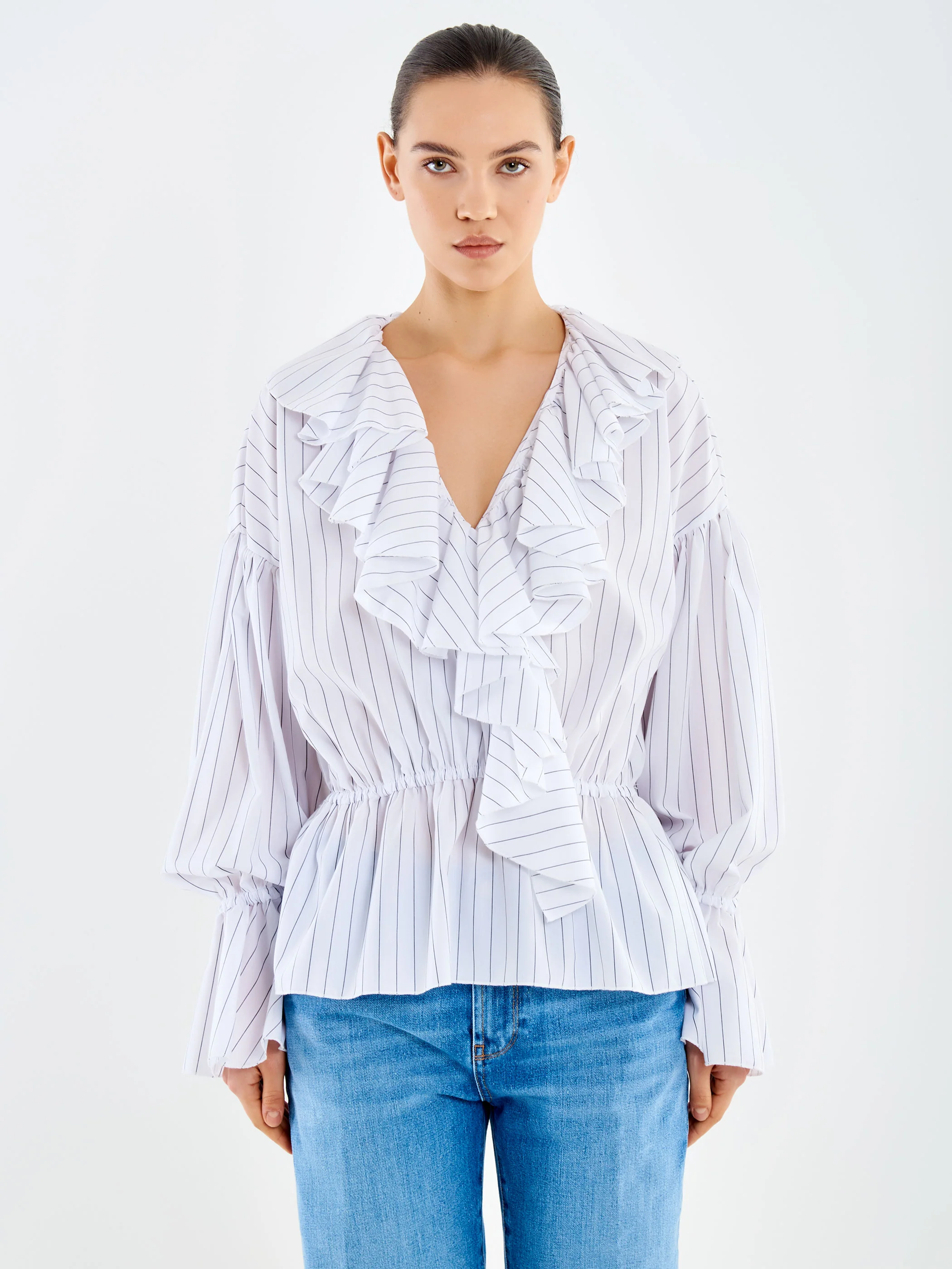 Camicia a Righe con Volant - Image 2