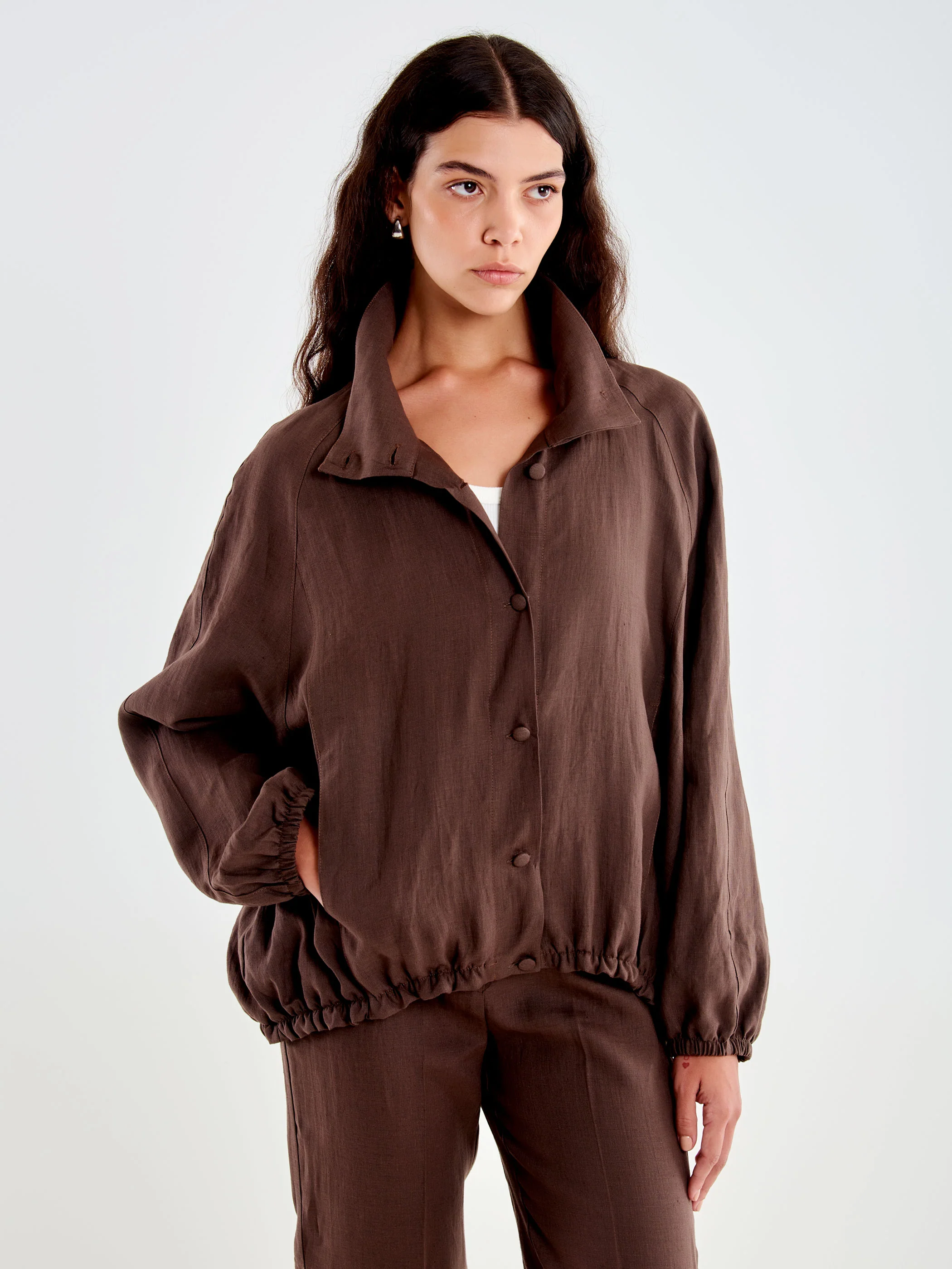 Camicia Bomber in Lino