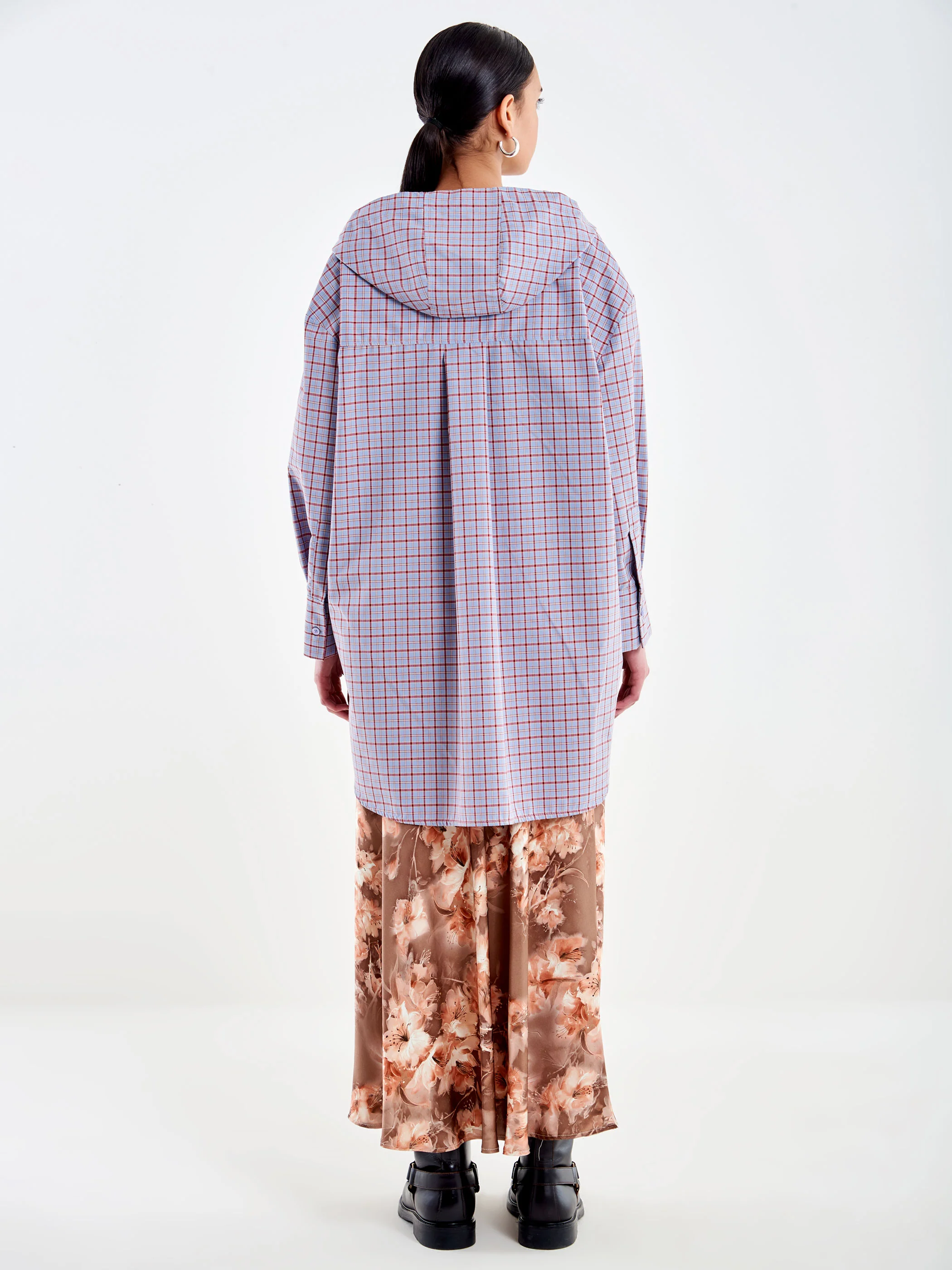 Camicia con Cappuccio a Quadri - Image 3