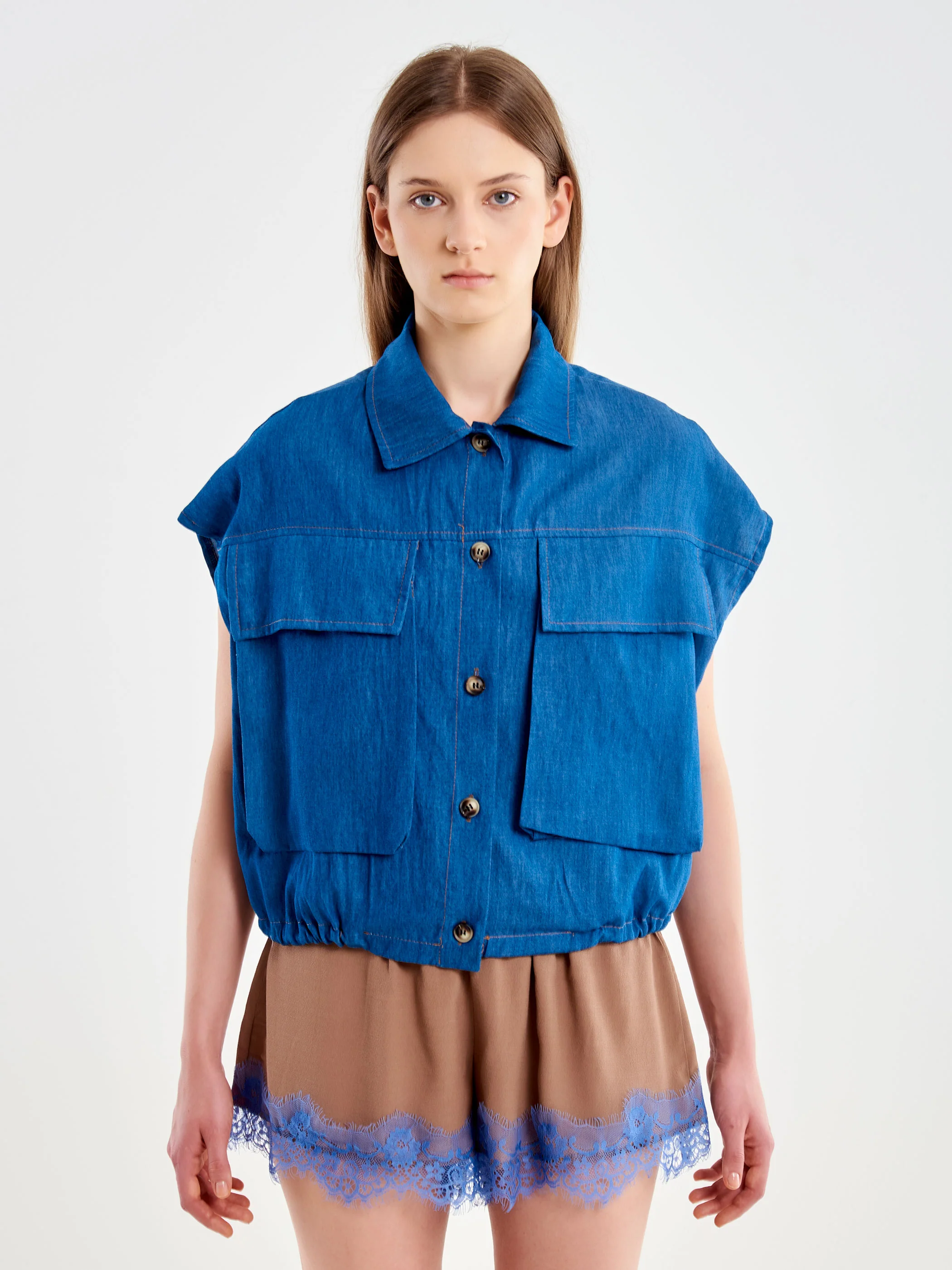 Camicia in Chambray Smanicata - Image 2
