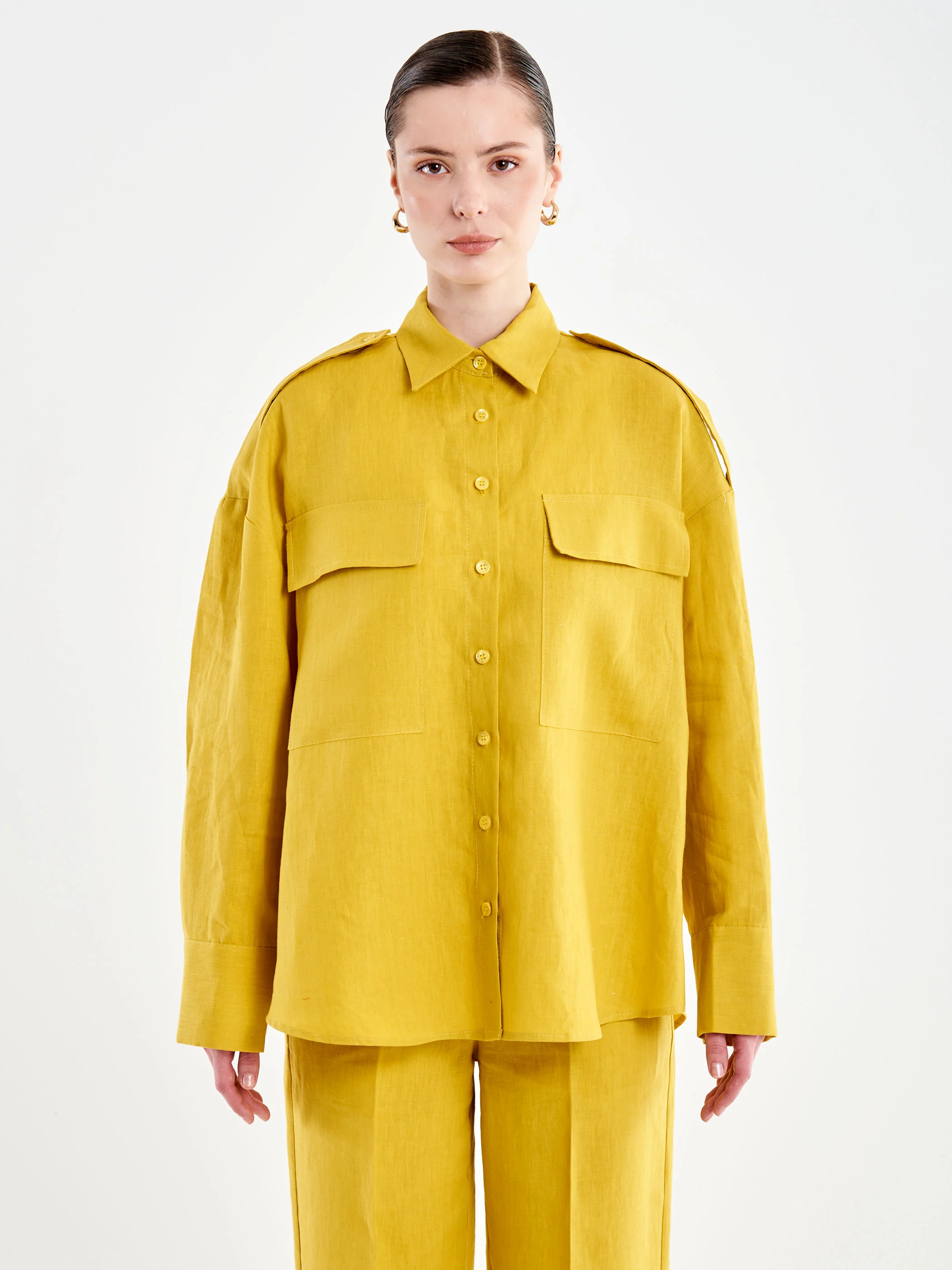 Camicia in Lino con Mostrine - Image 2