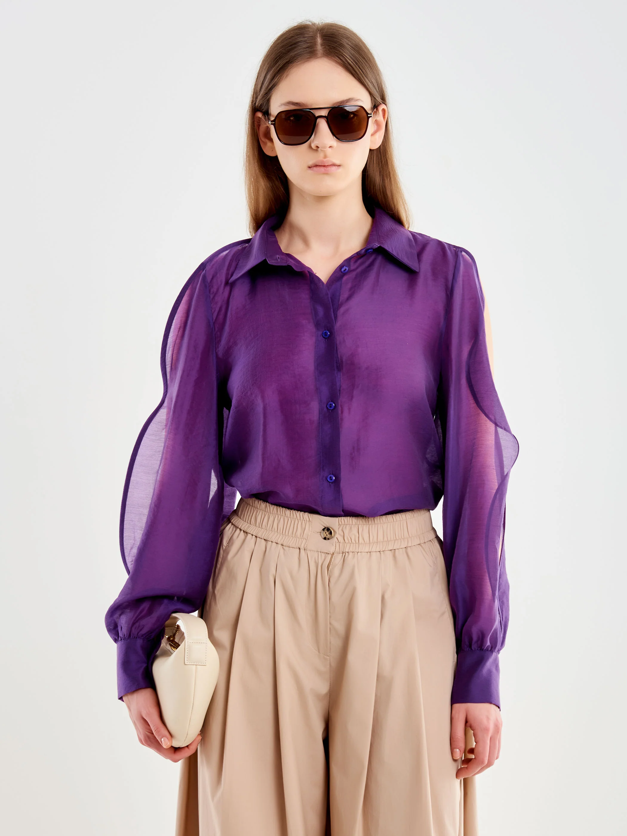 Camicia in Voile apertura Maniche