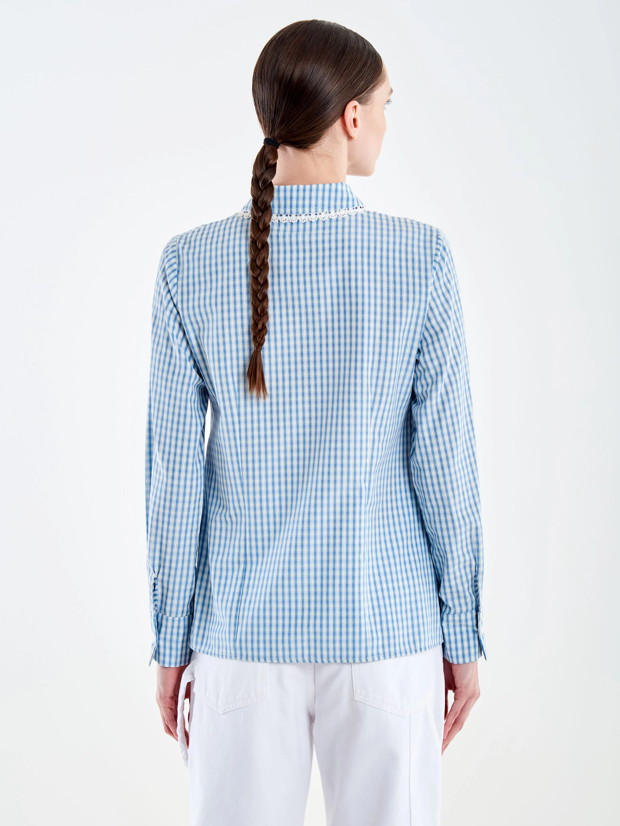Camicia Vichy Dettagli Pizzo - Image 3