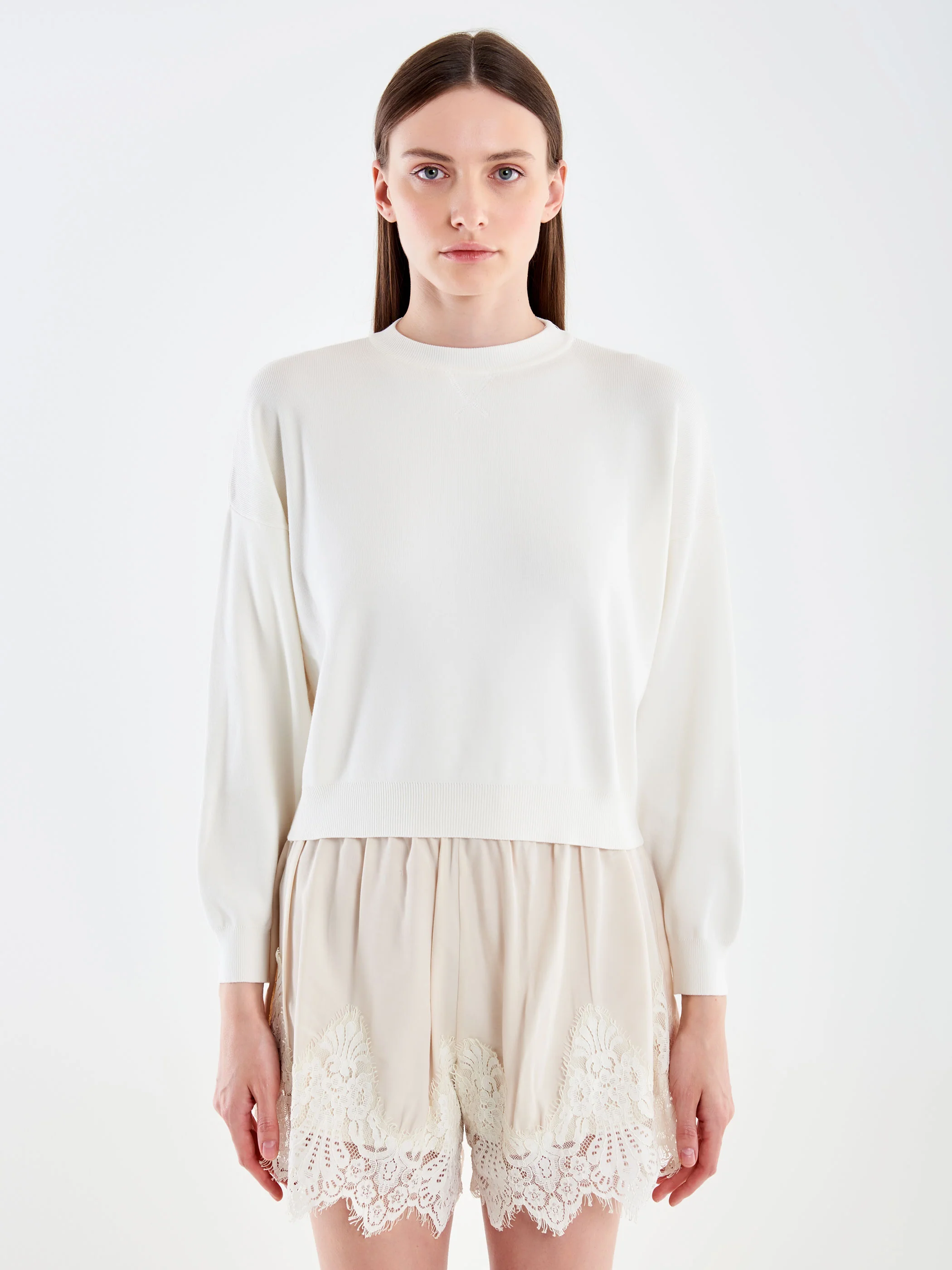 Felpa Crop in Maglia - Image 2