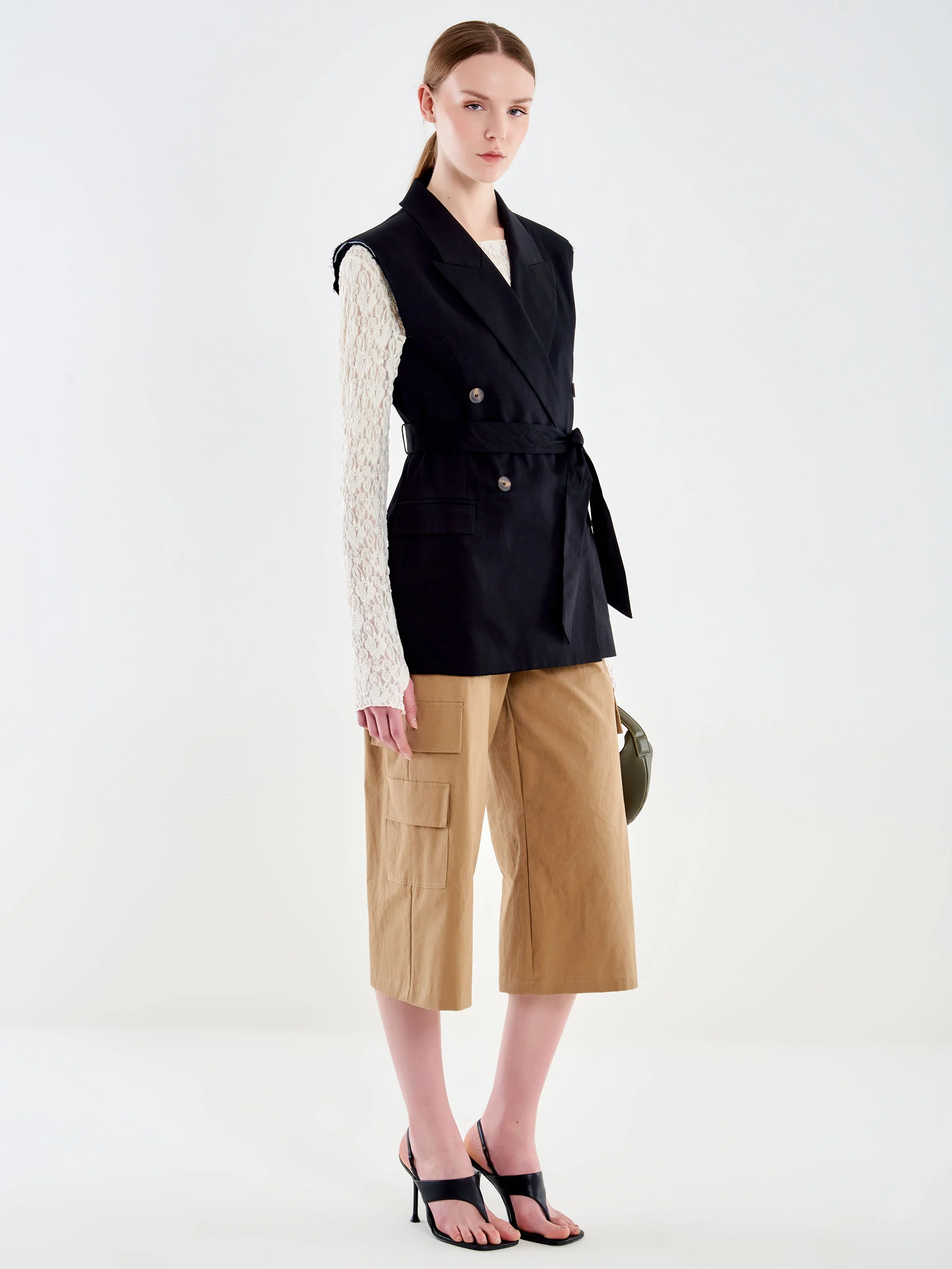 Gilet Doppiopetto con Cintura