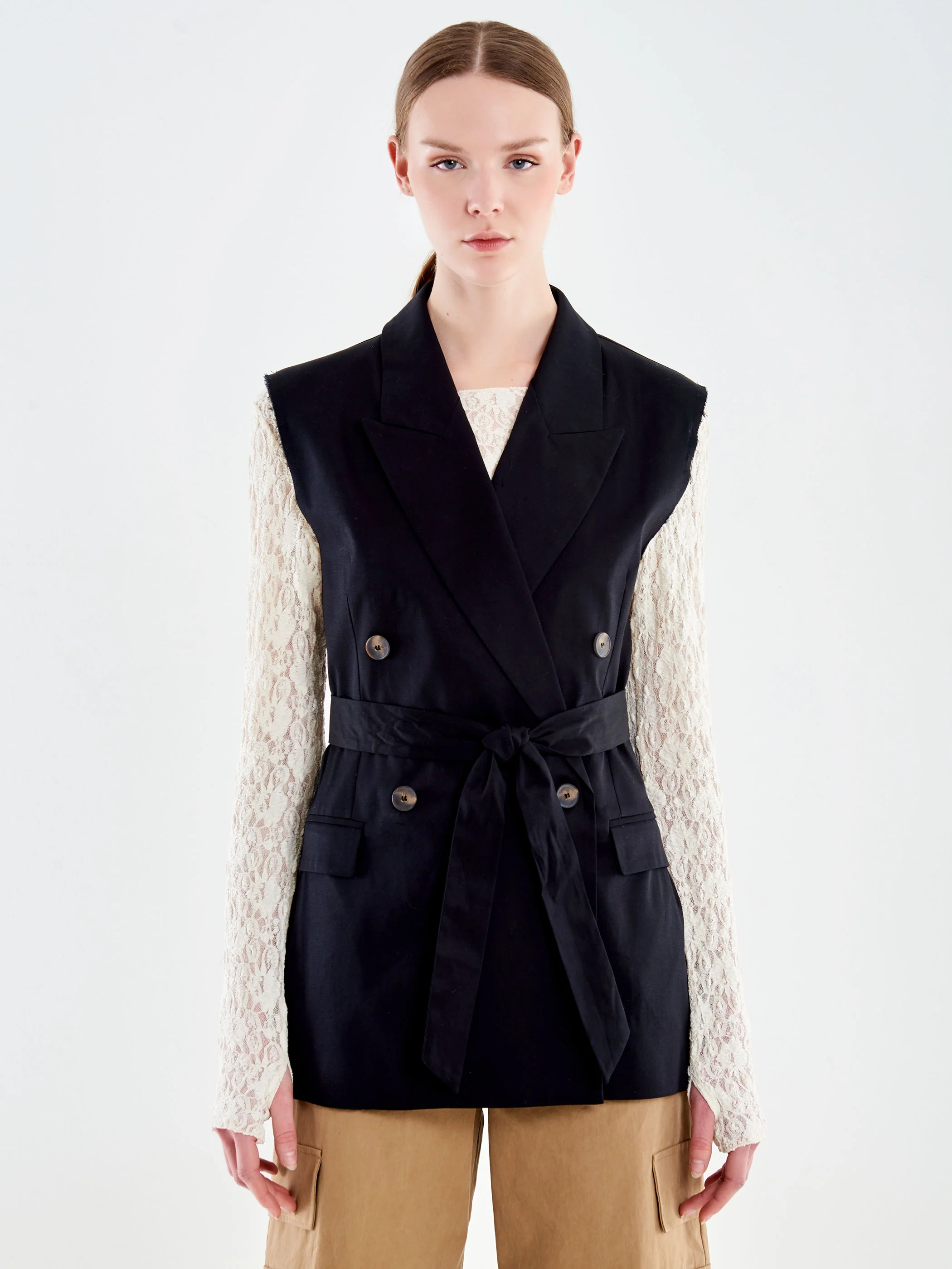 Gilet Doppiopetto con Cintura - Image 2