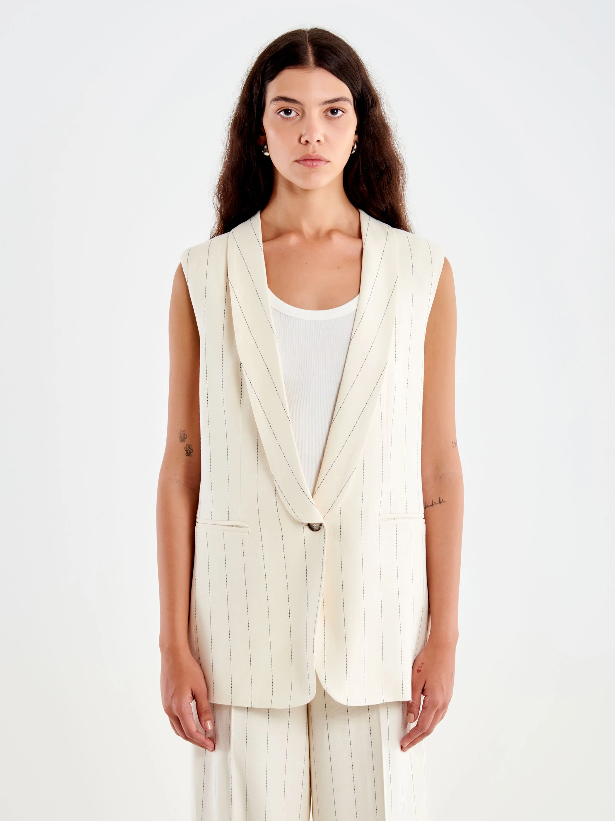 Gilet Gessato Viscosa Lino - Image 3