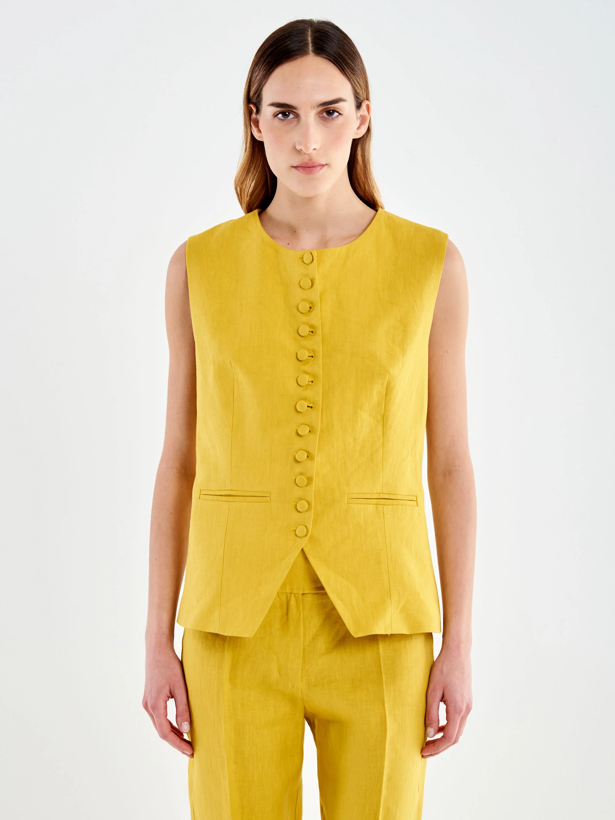 Gilet Girocollo in Lino - Image 2