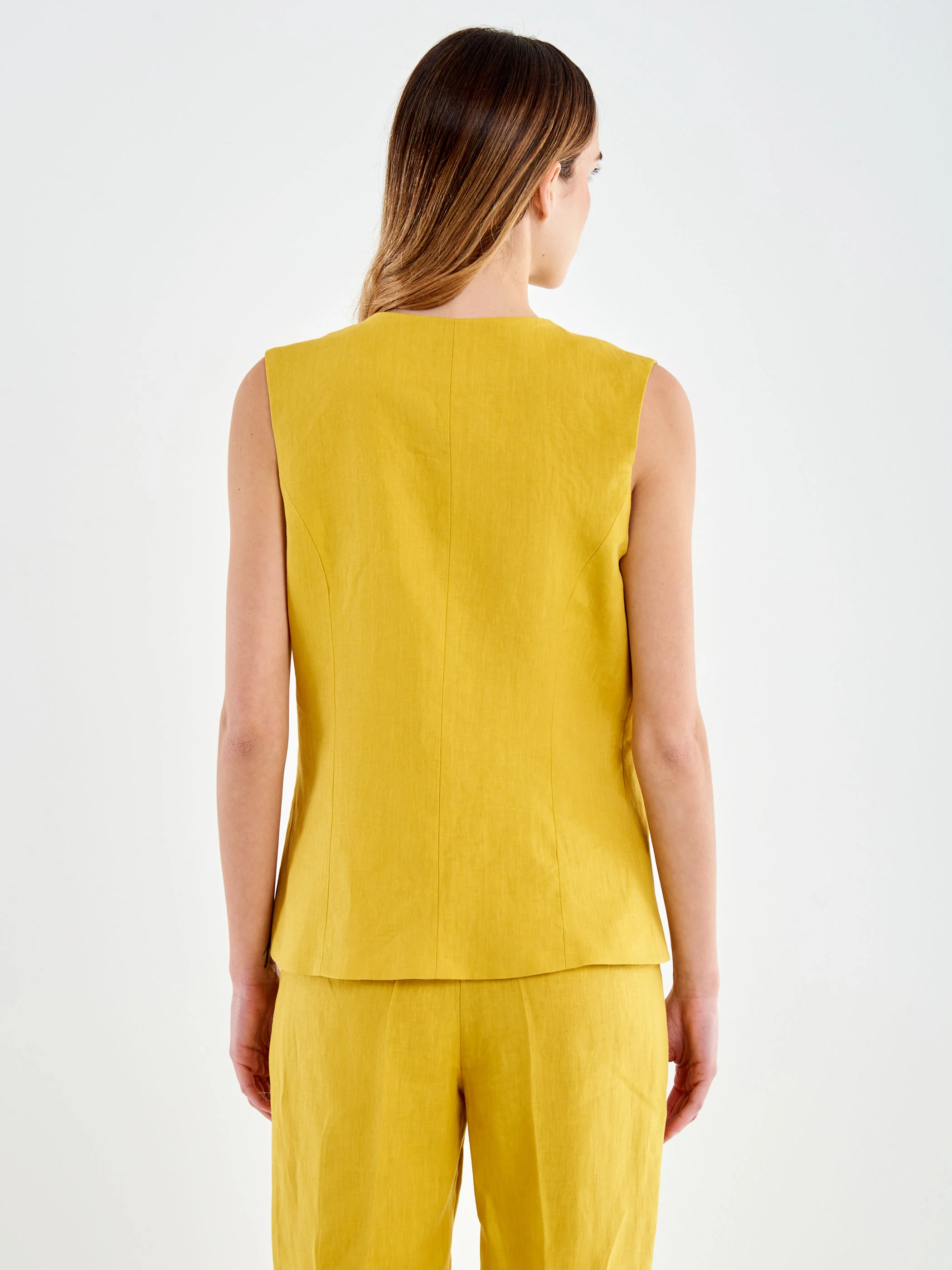 Gilet Girocollo in Lino - Image 3