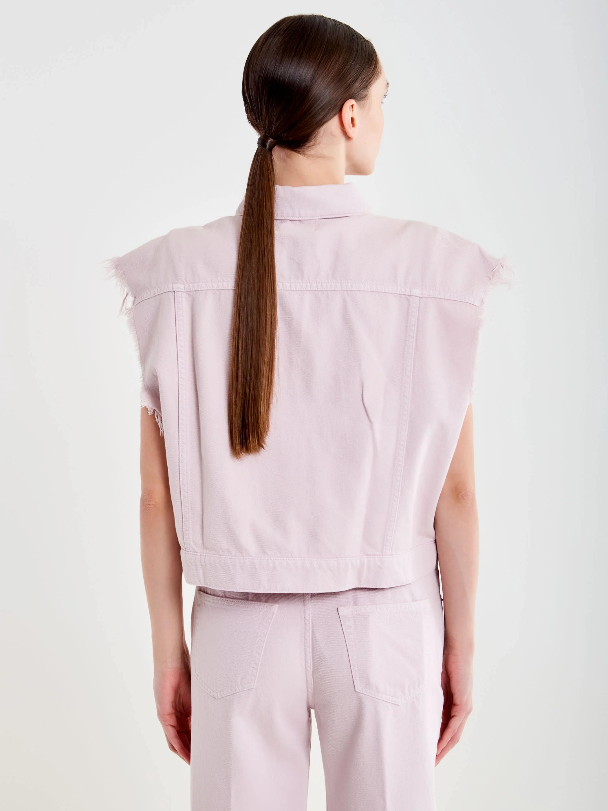 Gilet Smanicato in Denim Glicine - Image 3