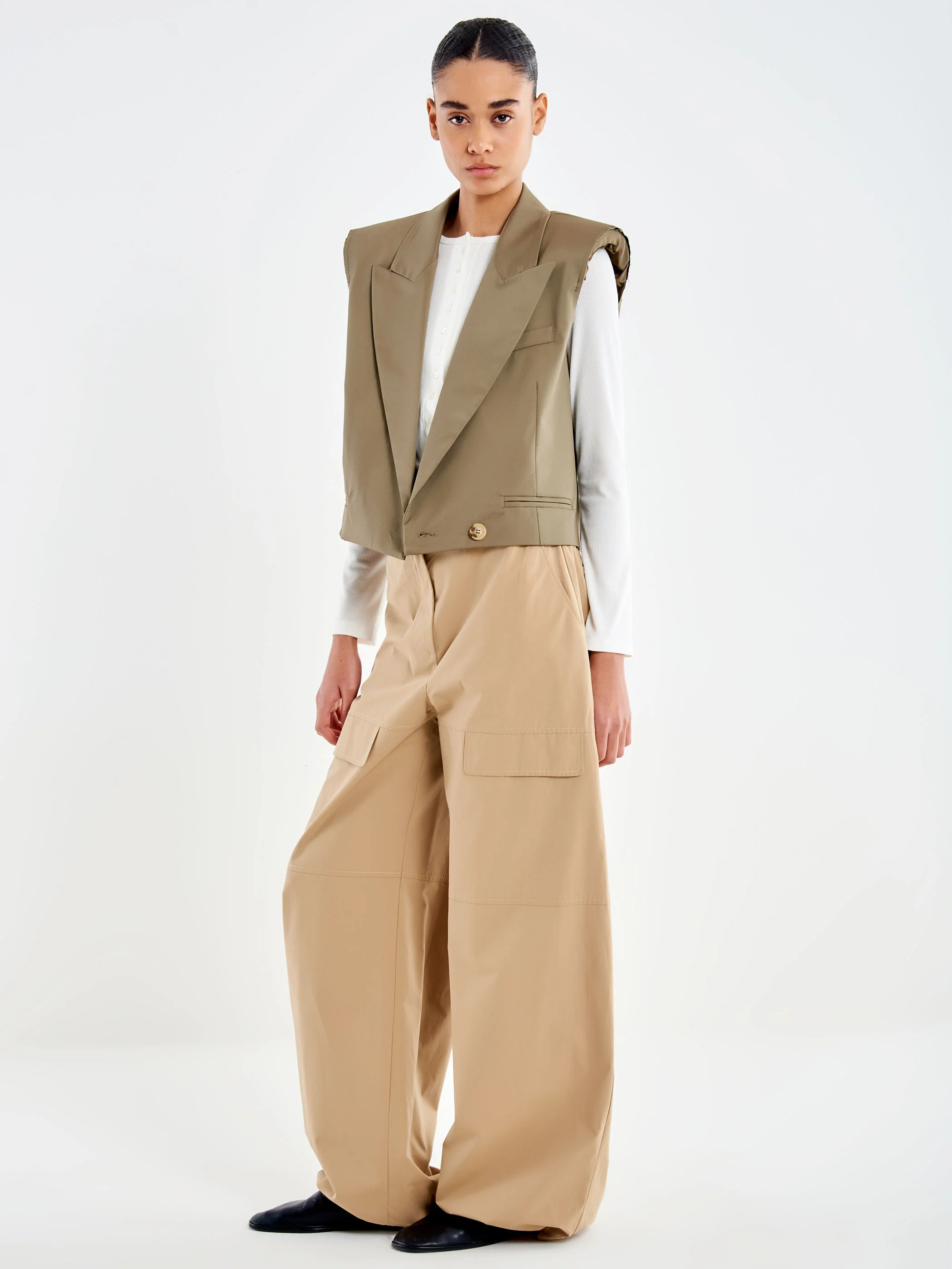 Gilet Spalle Over Cropped