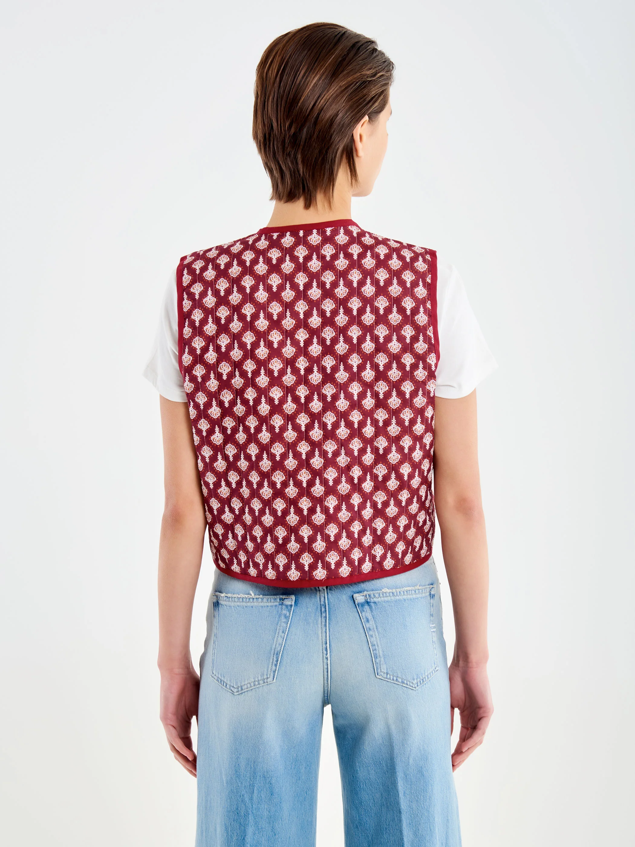 Gilet Trapuntato Reversibile con Fiocchetti - Image 3