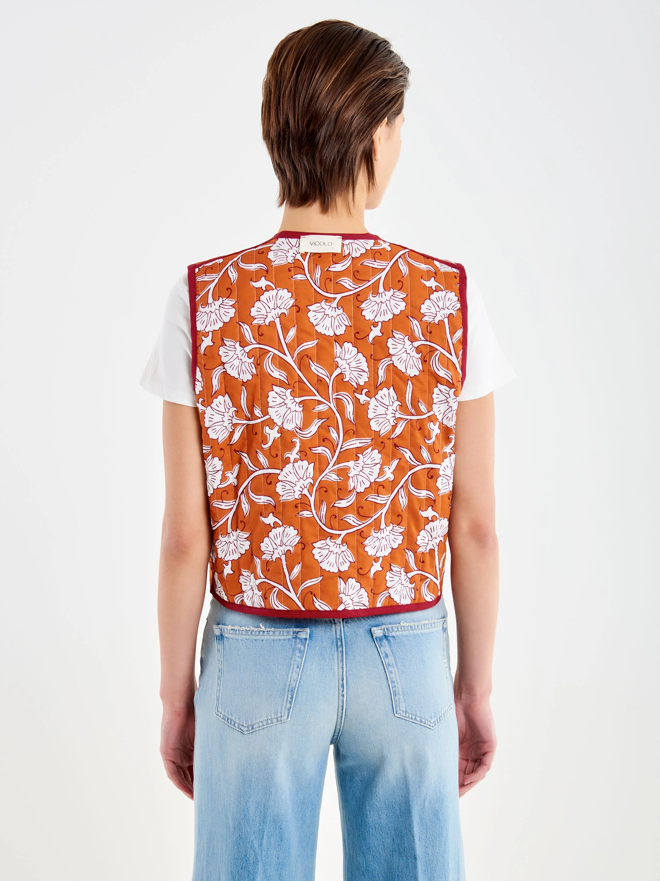 Gilet Trapuntato Reversibile con Fiocchetti - Image 6