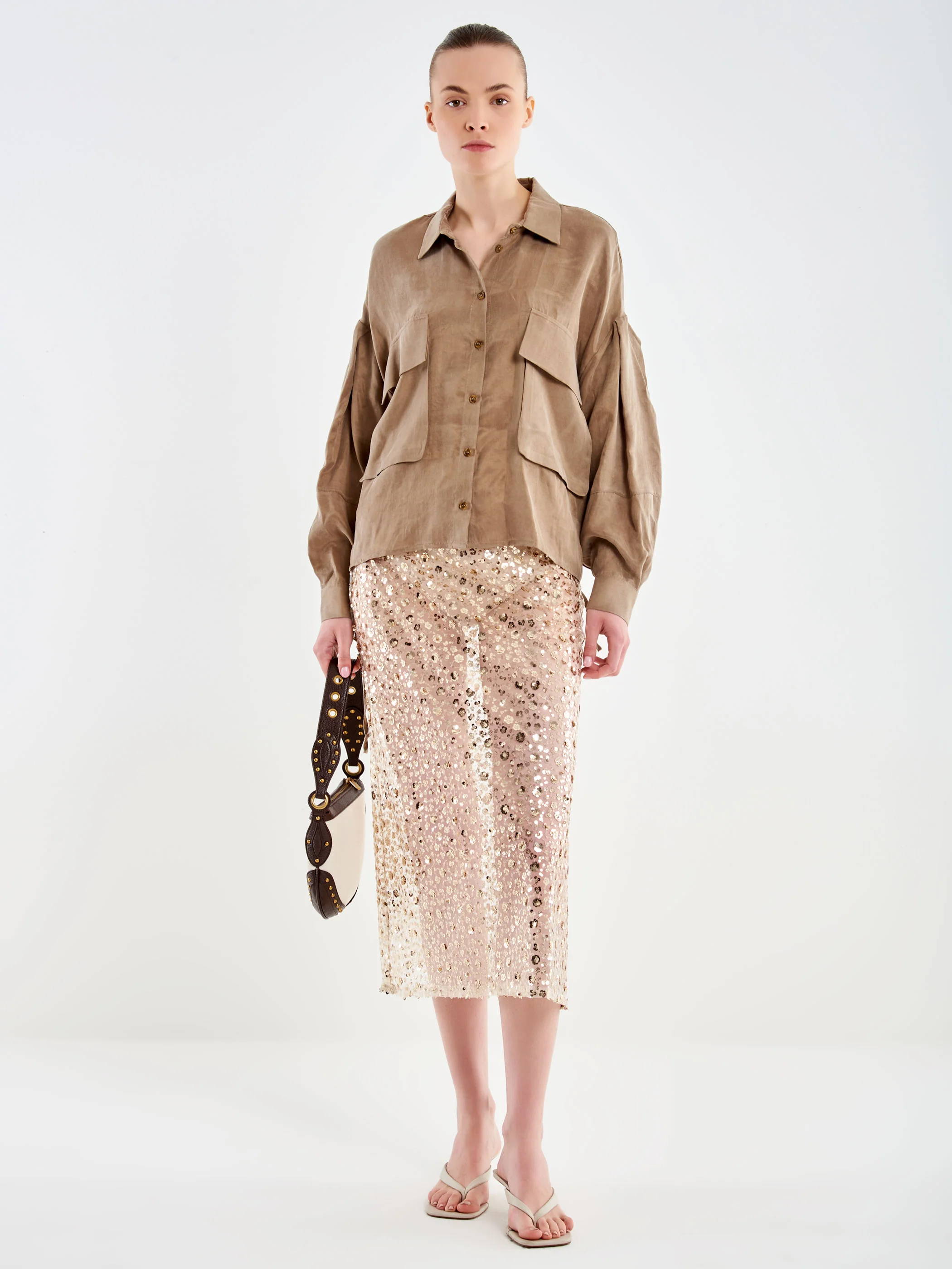 Gonna Midi con Tulle e Coulotte