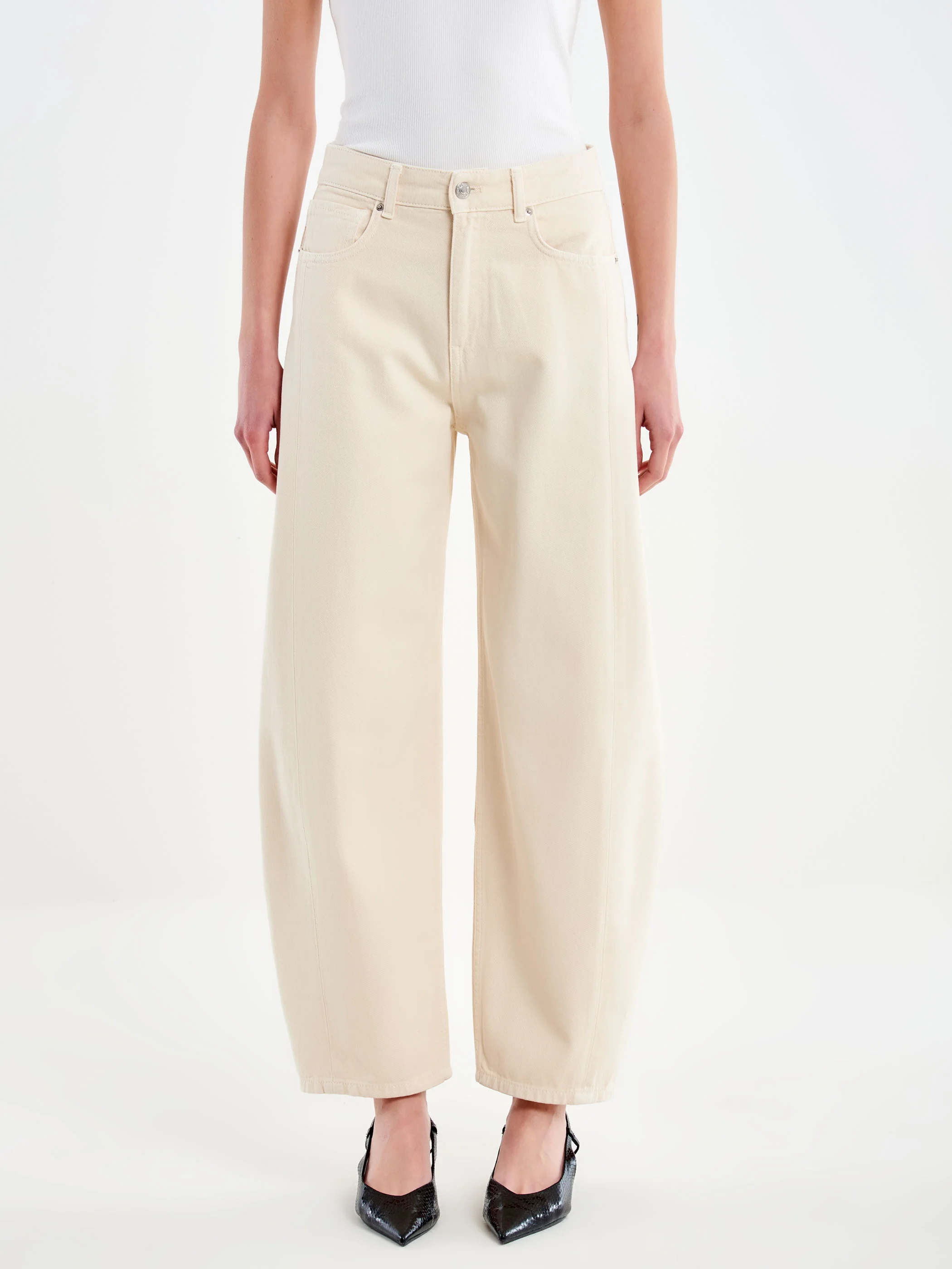 Jeans Chiara Barrel Beige - Image 2