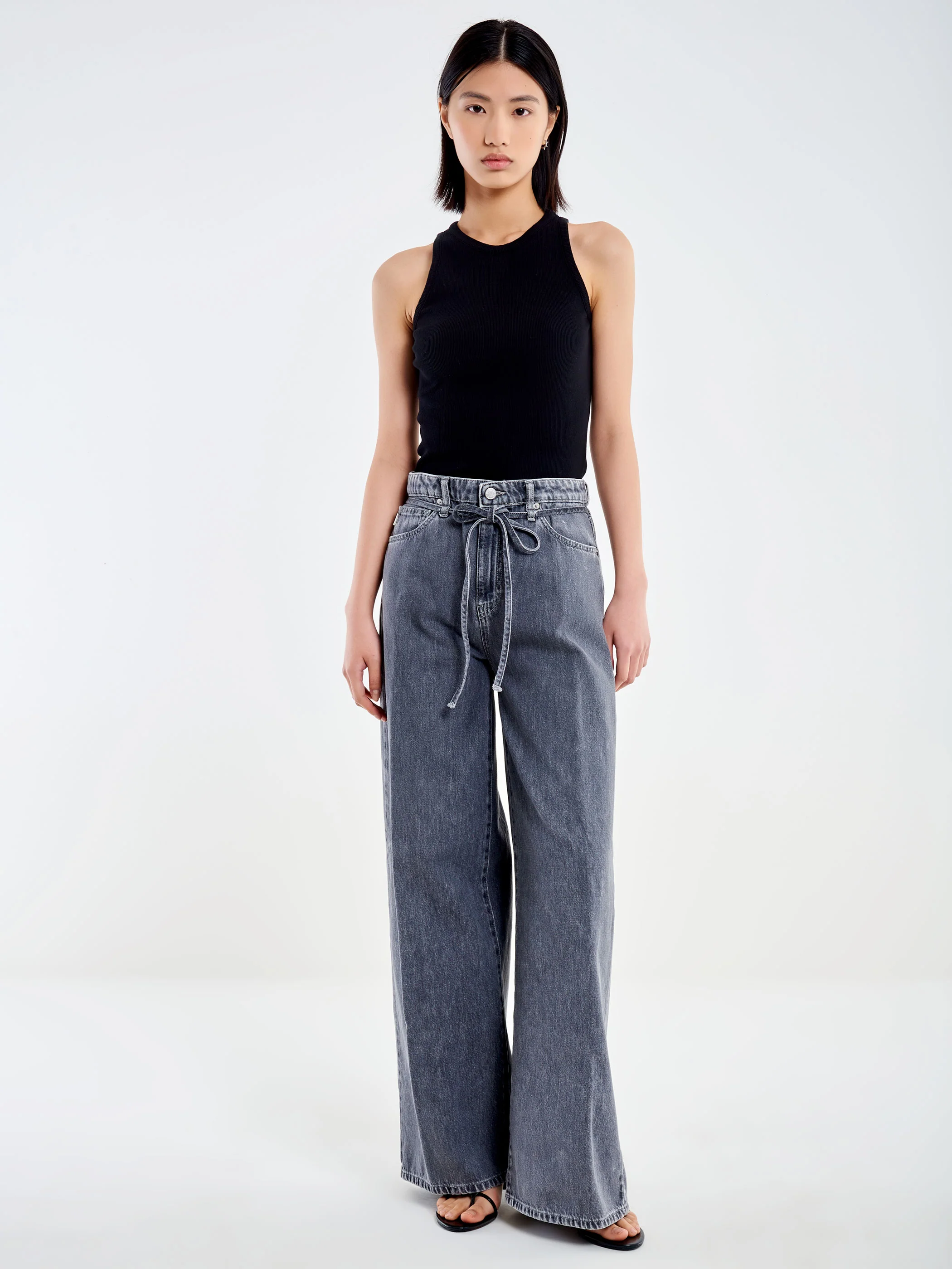 Jeans con Laccio in Vita