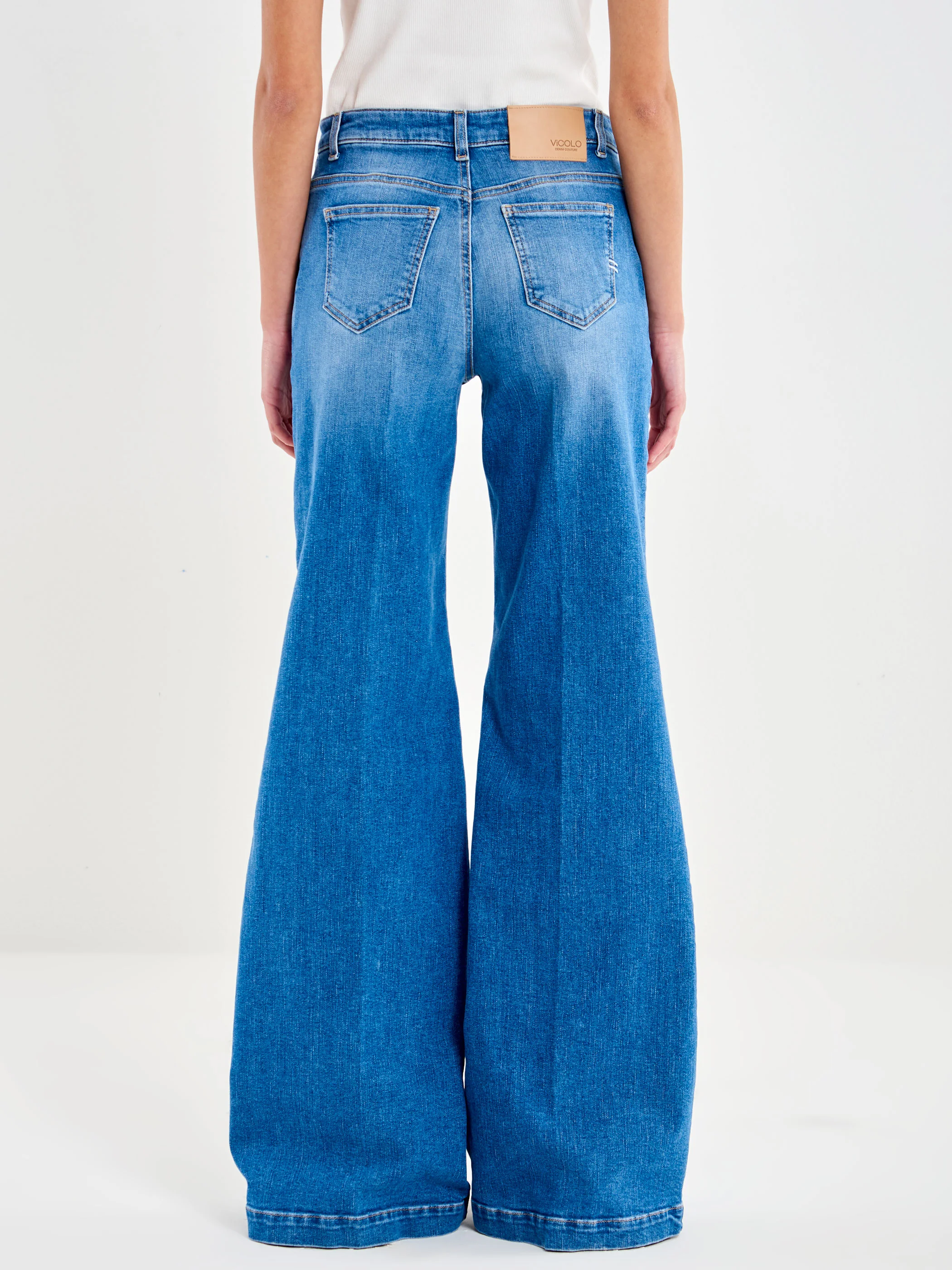 Jeans Elena Wide Leg Blu - Image 3