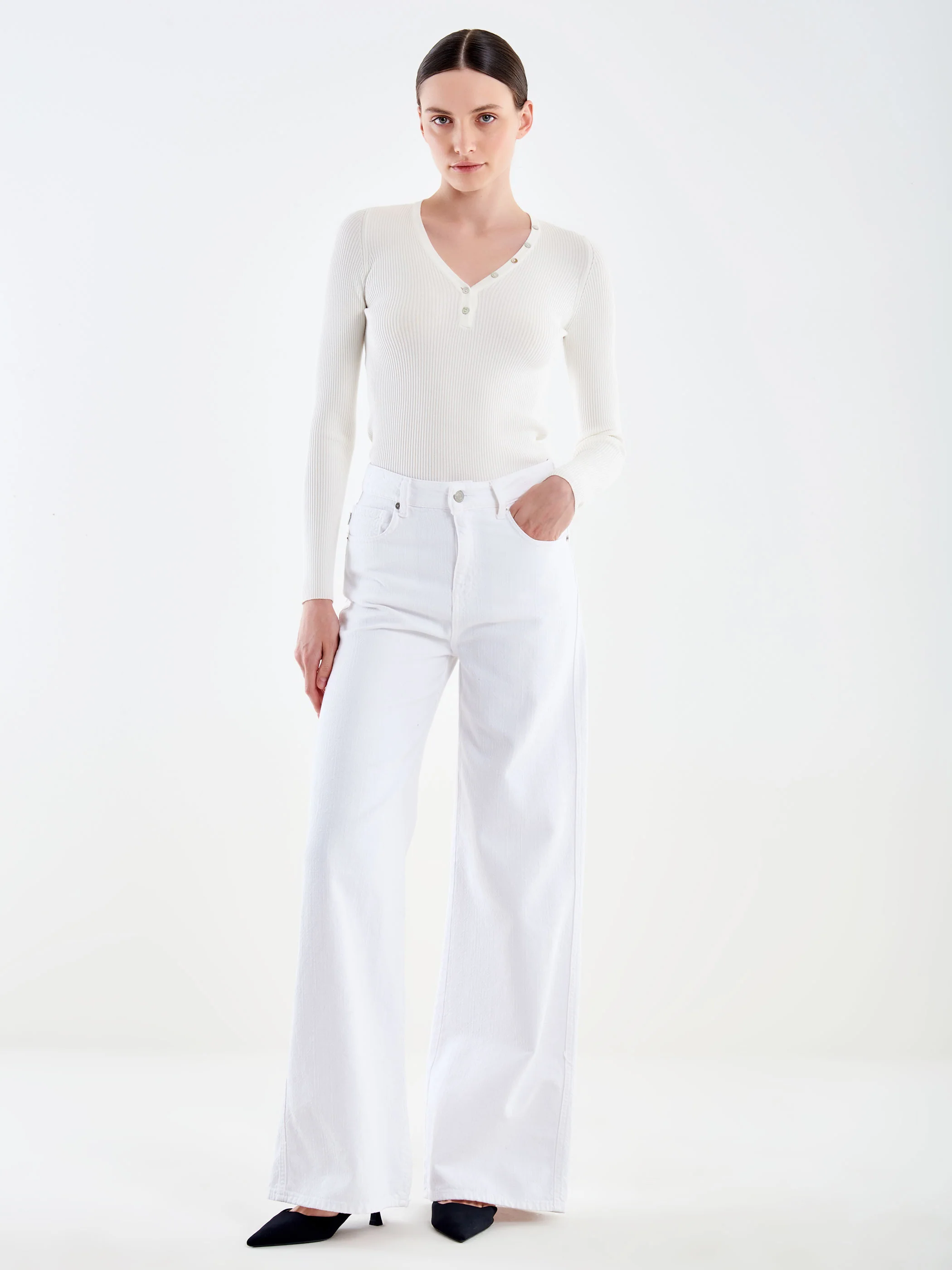 Jeans Kia con Trama Bianco
