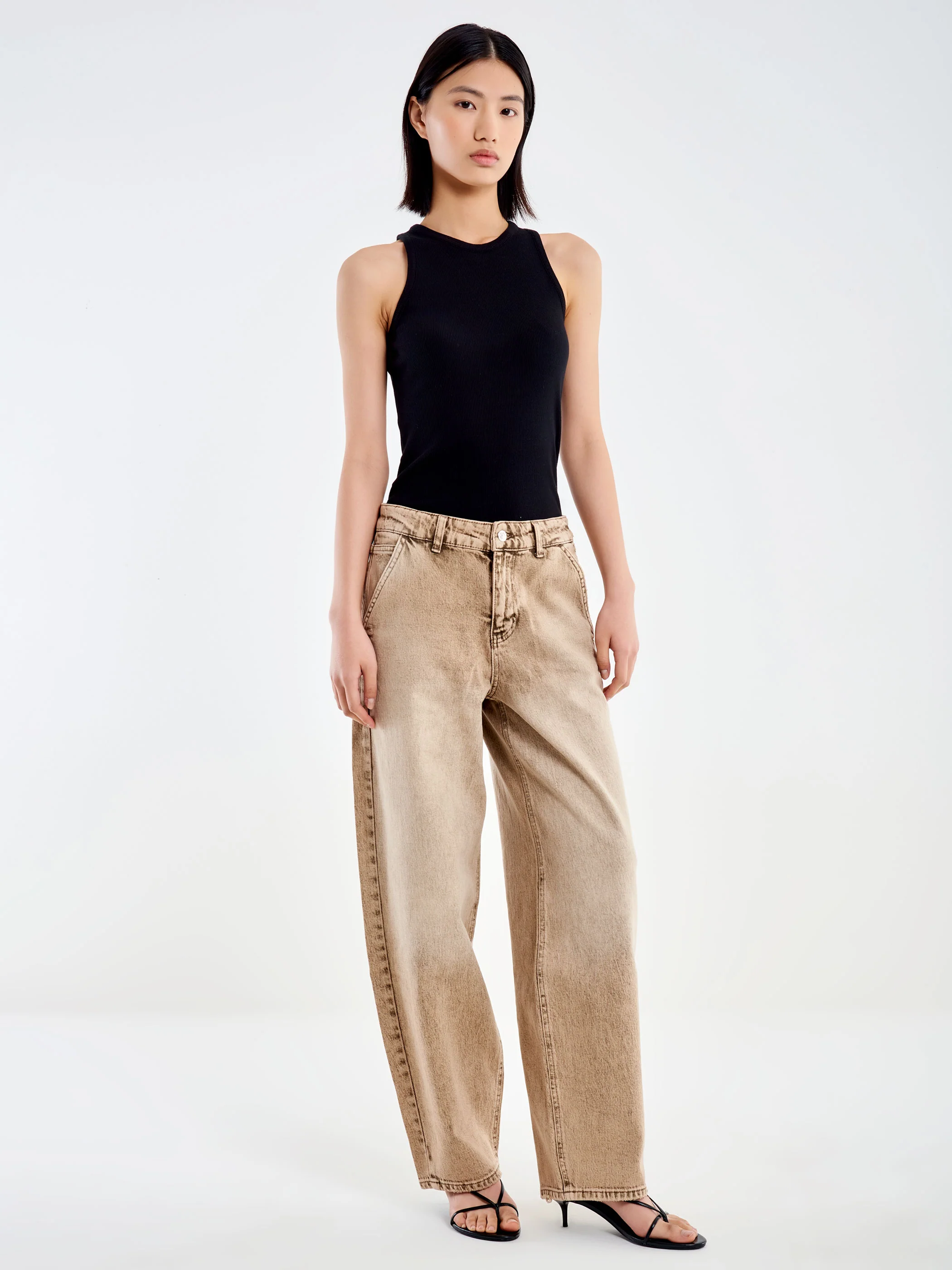 Jeans Ovetto Beige Sfumato