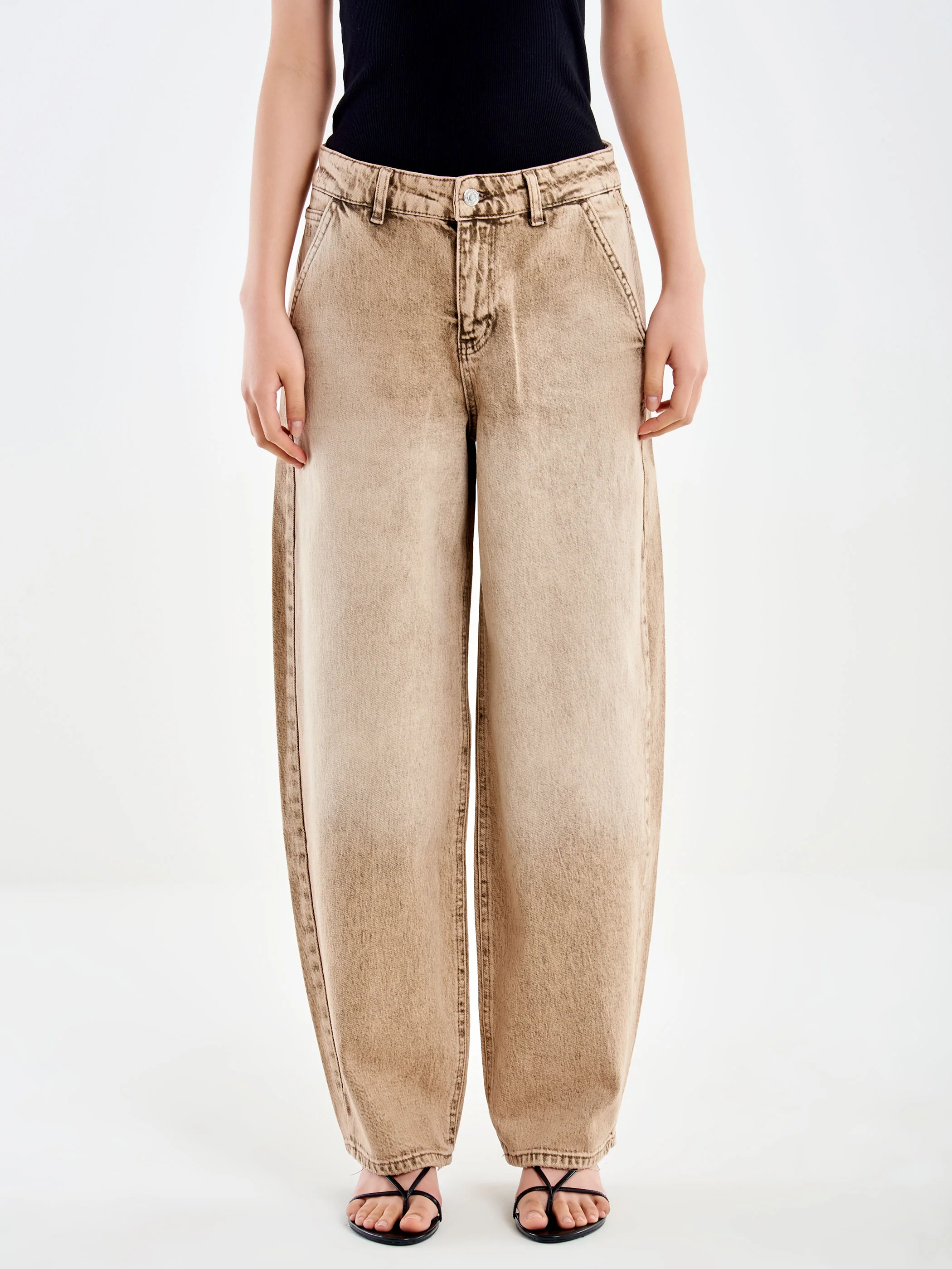 Jeans Ovetto Beige Sfumato - Image 2