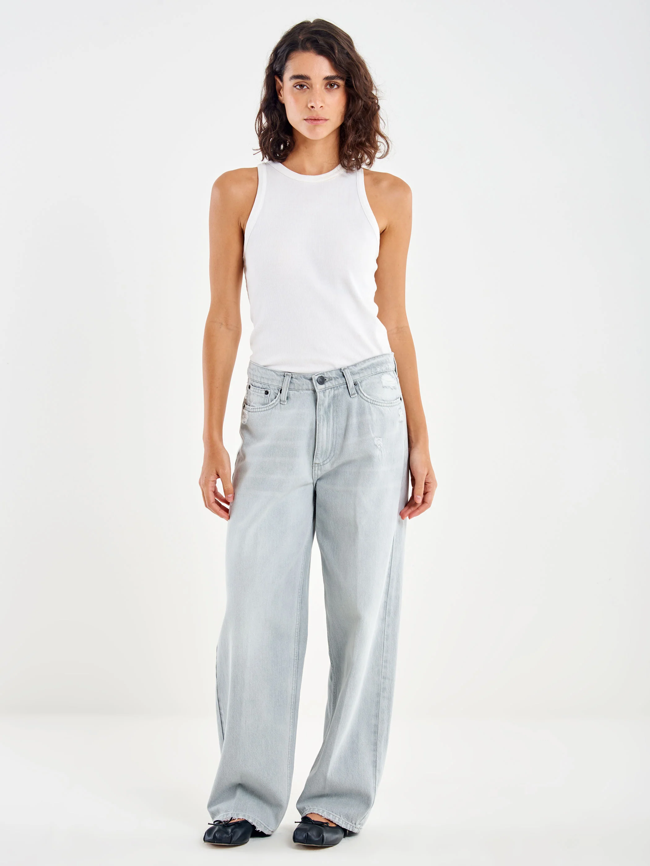 Jeans Xenobia Grigio Wide Leg