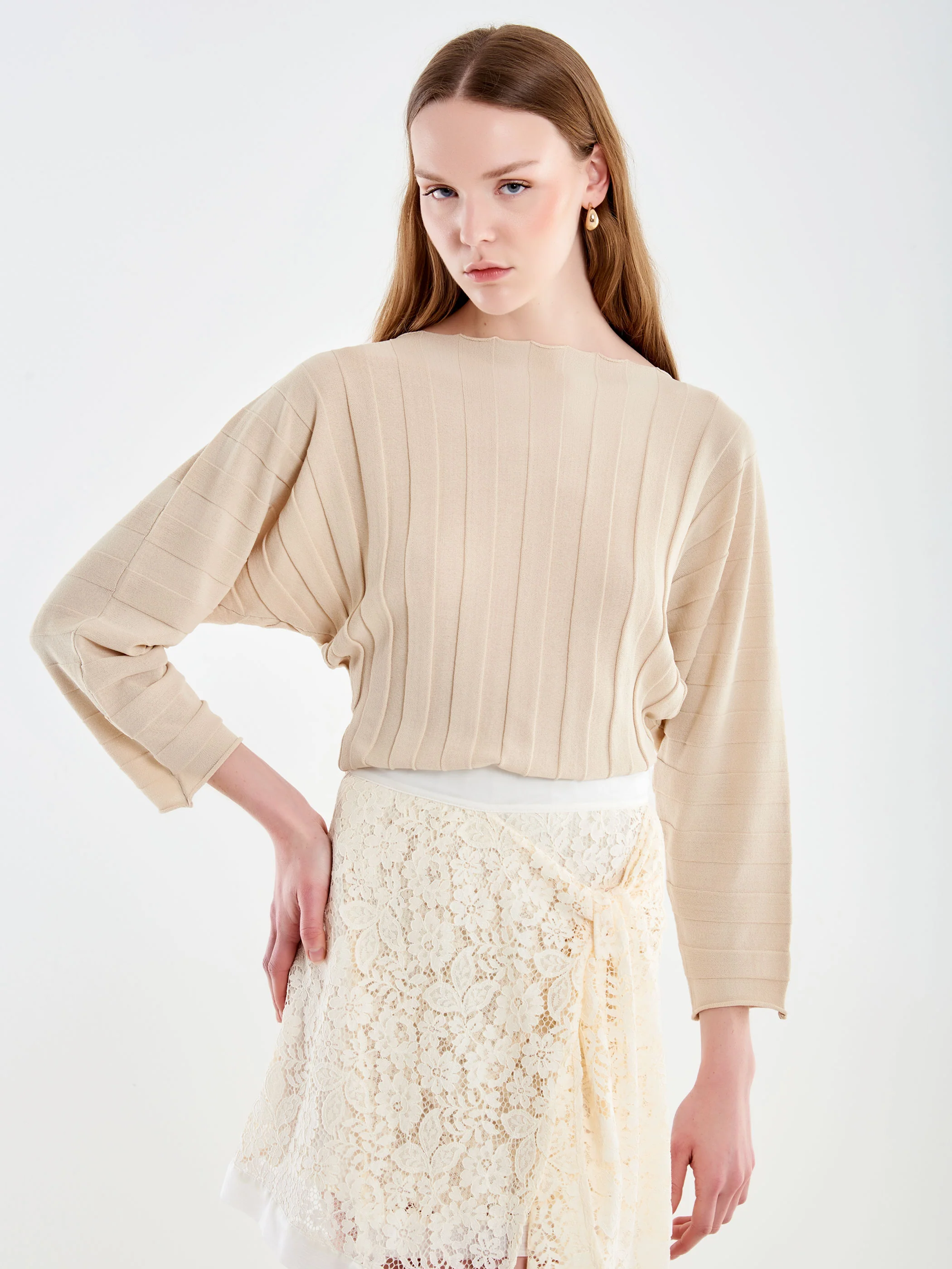Maglia Sfiancata Costine Larghe