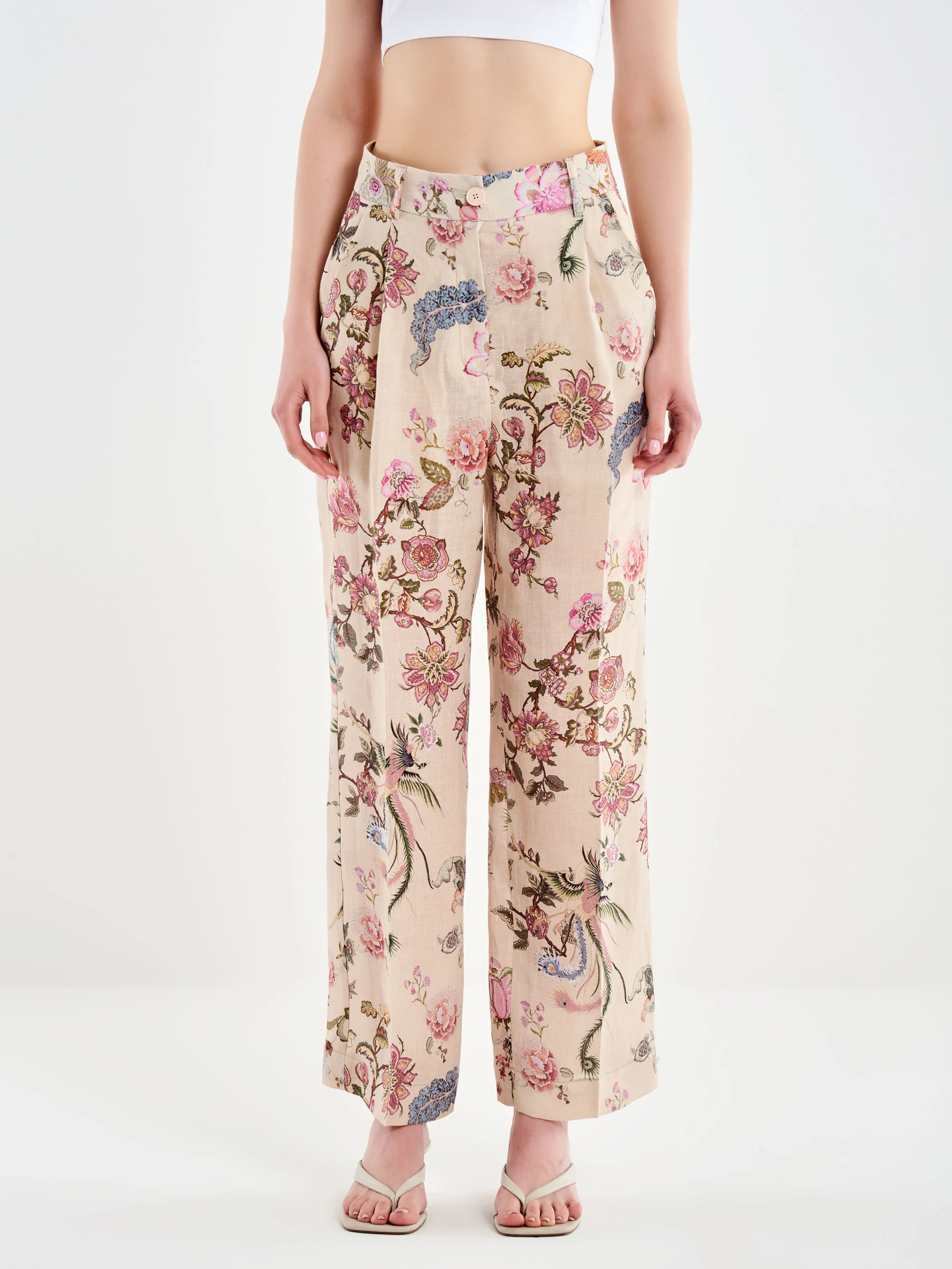 Pantalone a Fiori in Lino - Image 2