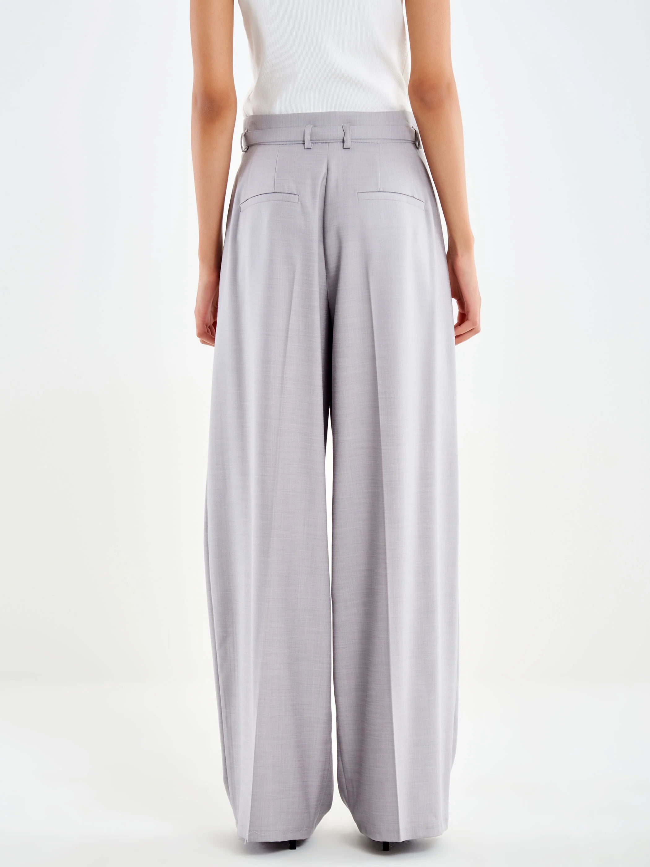 Pantalone Ampio con Cinturino Grigio - Image 3