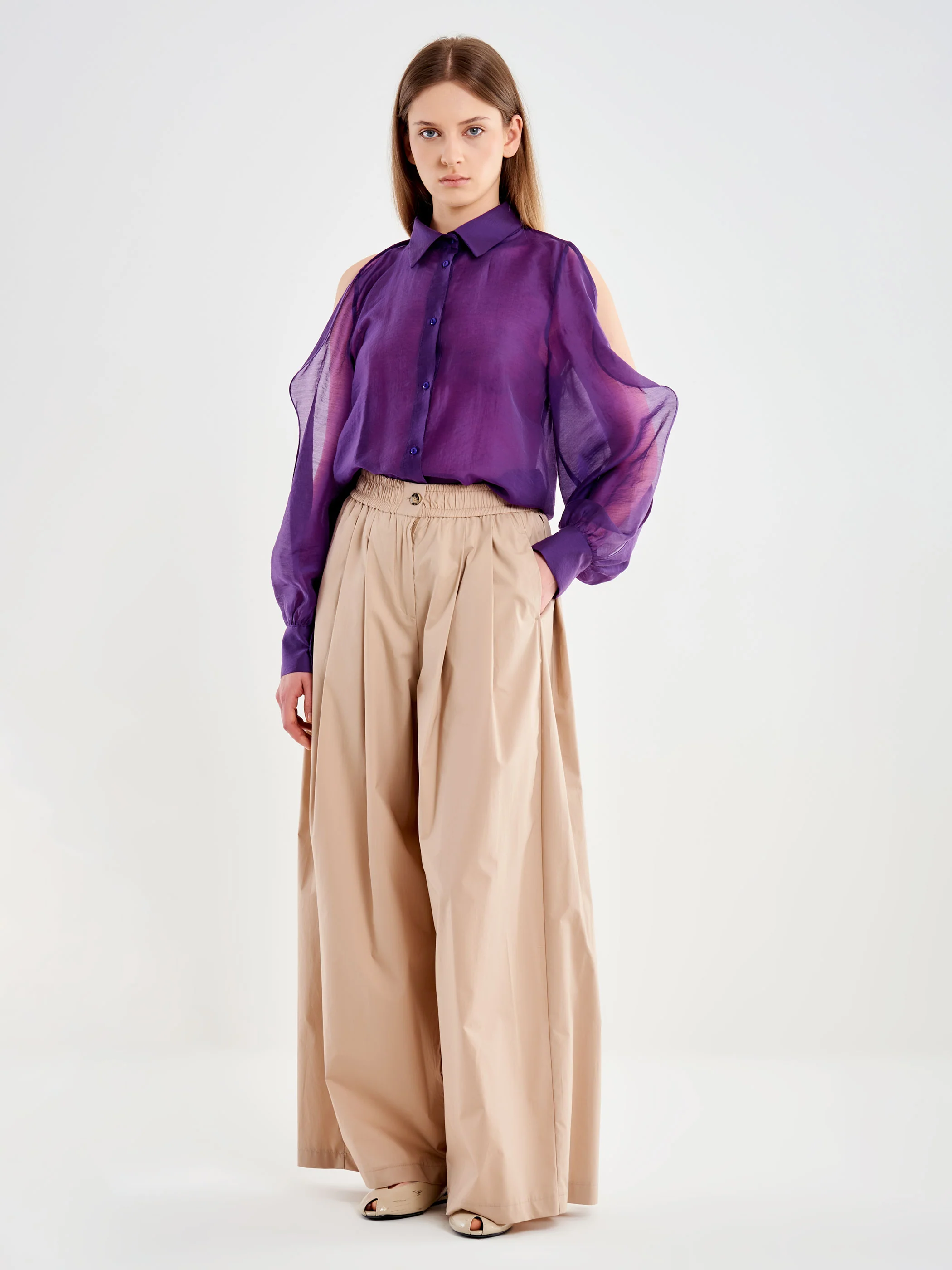 Pantalone Ampio in Popeline
