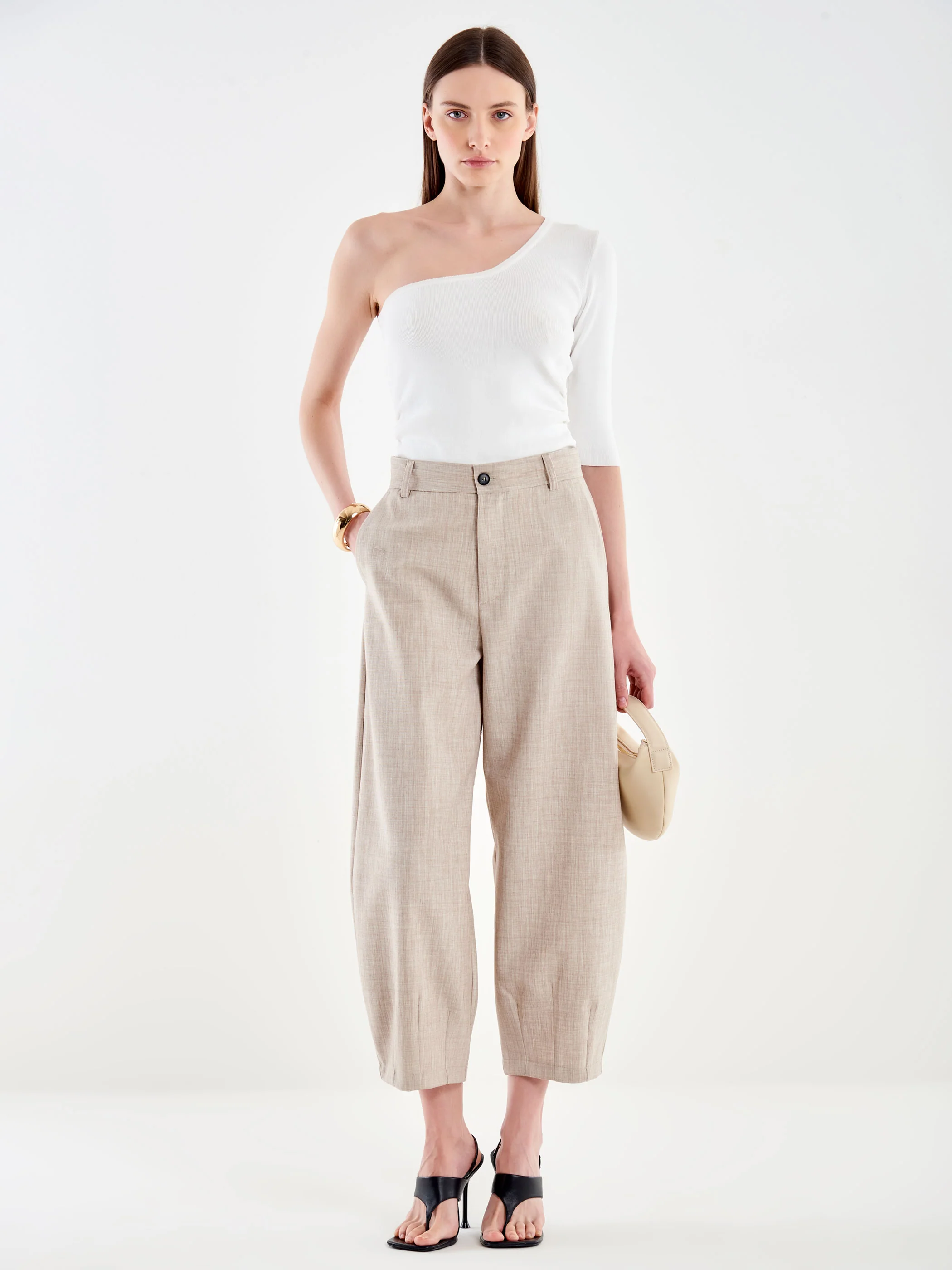 Pantalone Barrel Pieghe sul Fondo