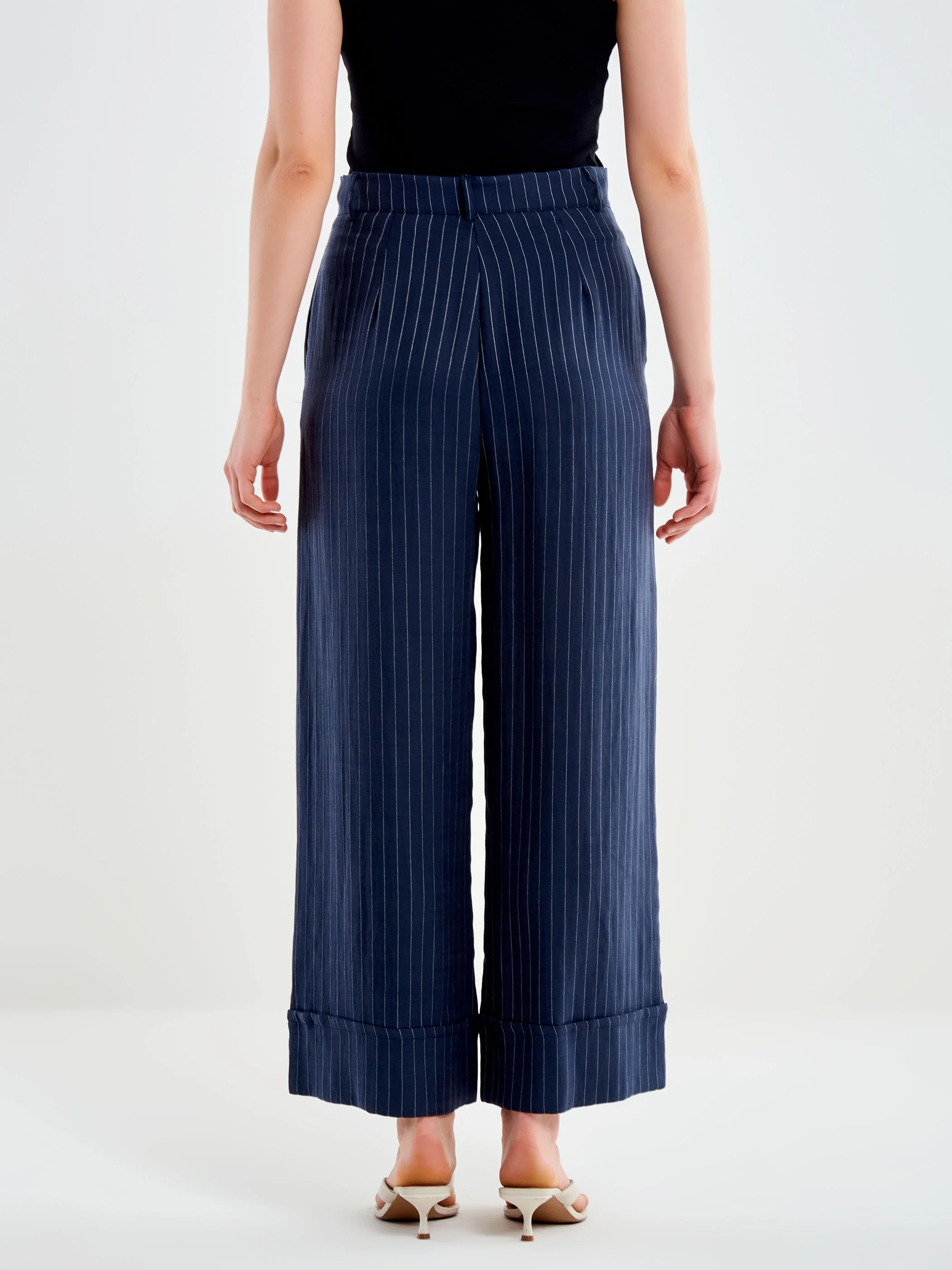 Pantalone Gessato Risvolto sul Fondo - Image 3
