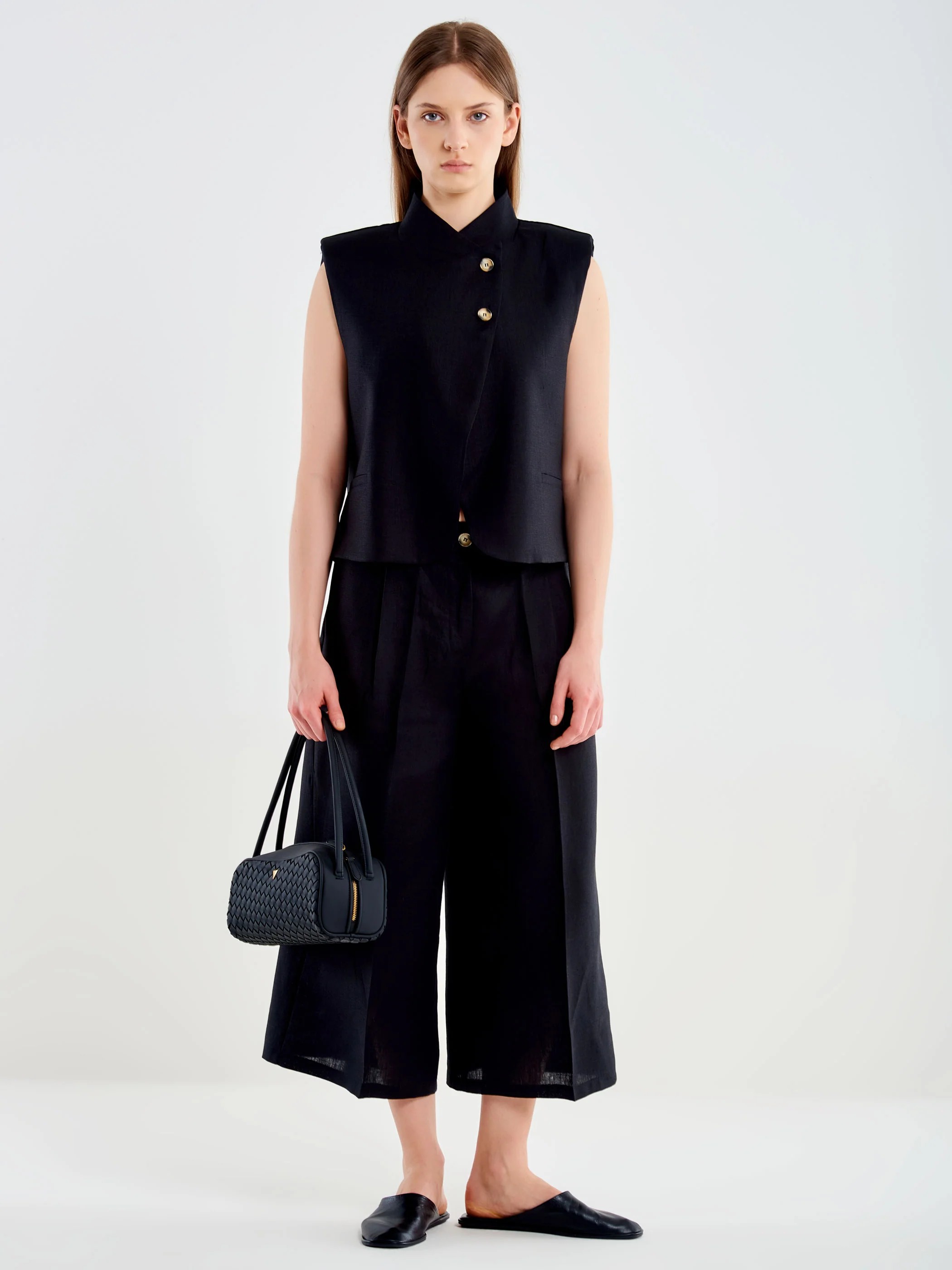 Pantaloni in lino Cropped