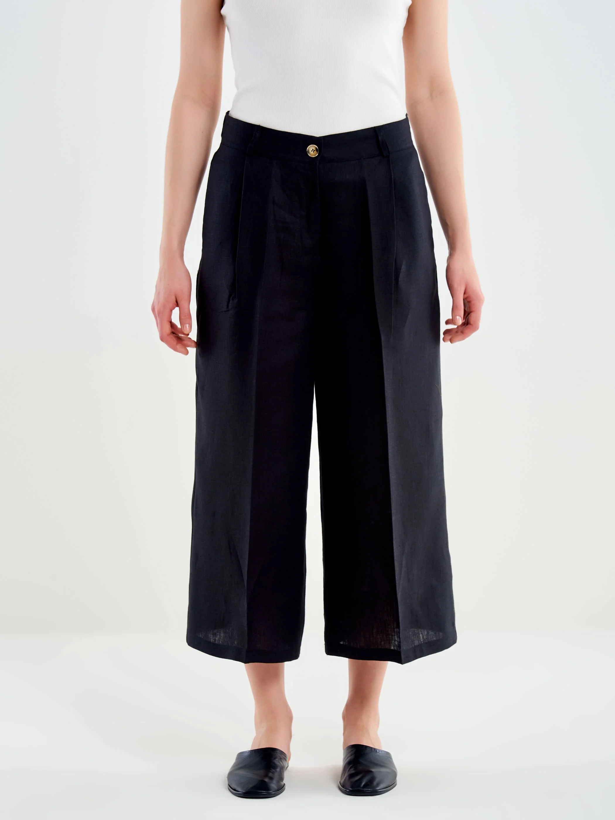Pantaloni in lino Cropped - Image 2