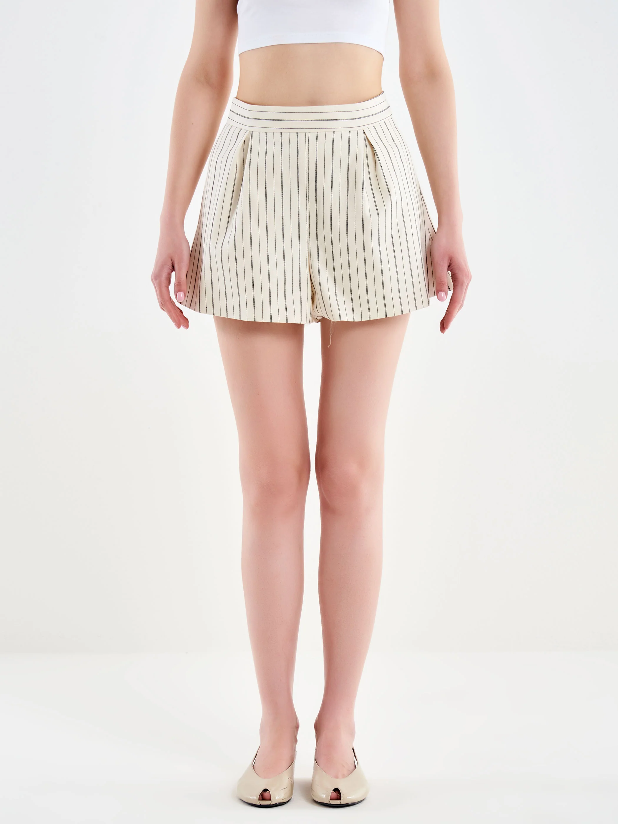 Shorts in a Righe in cotone - Image 2